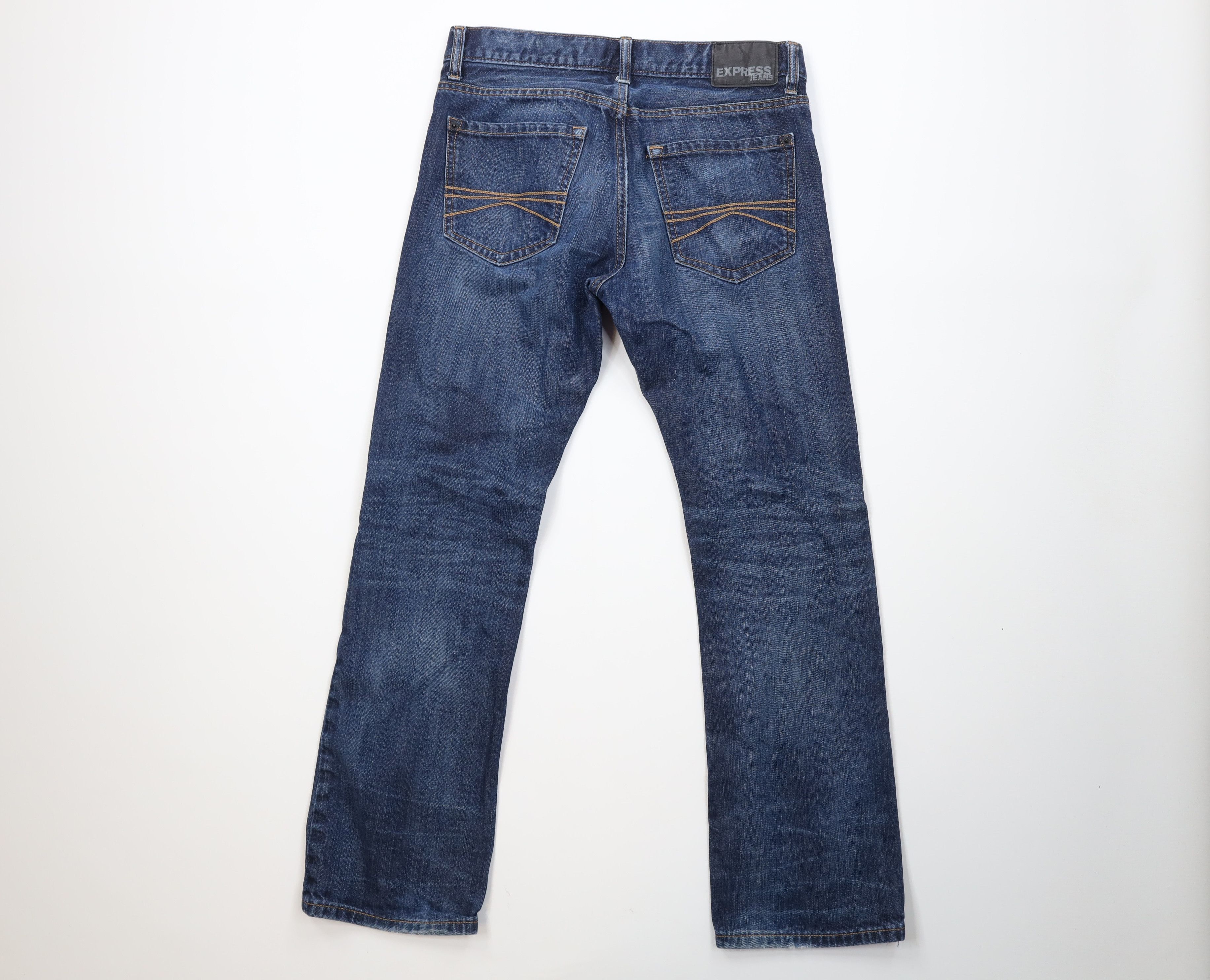 Express Express Rocco Slim Fit Boot Cut Denim Jeans Blue Cotton Size US 30 / EU 46 - 10 Thumbnail