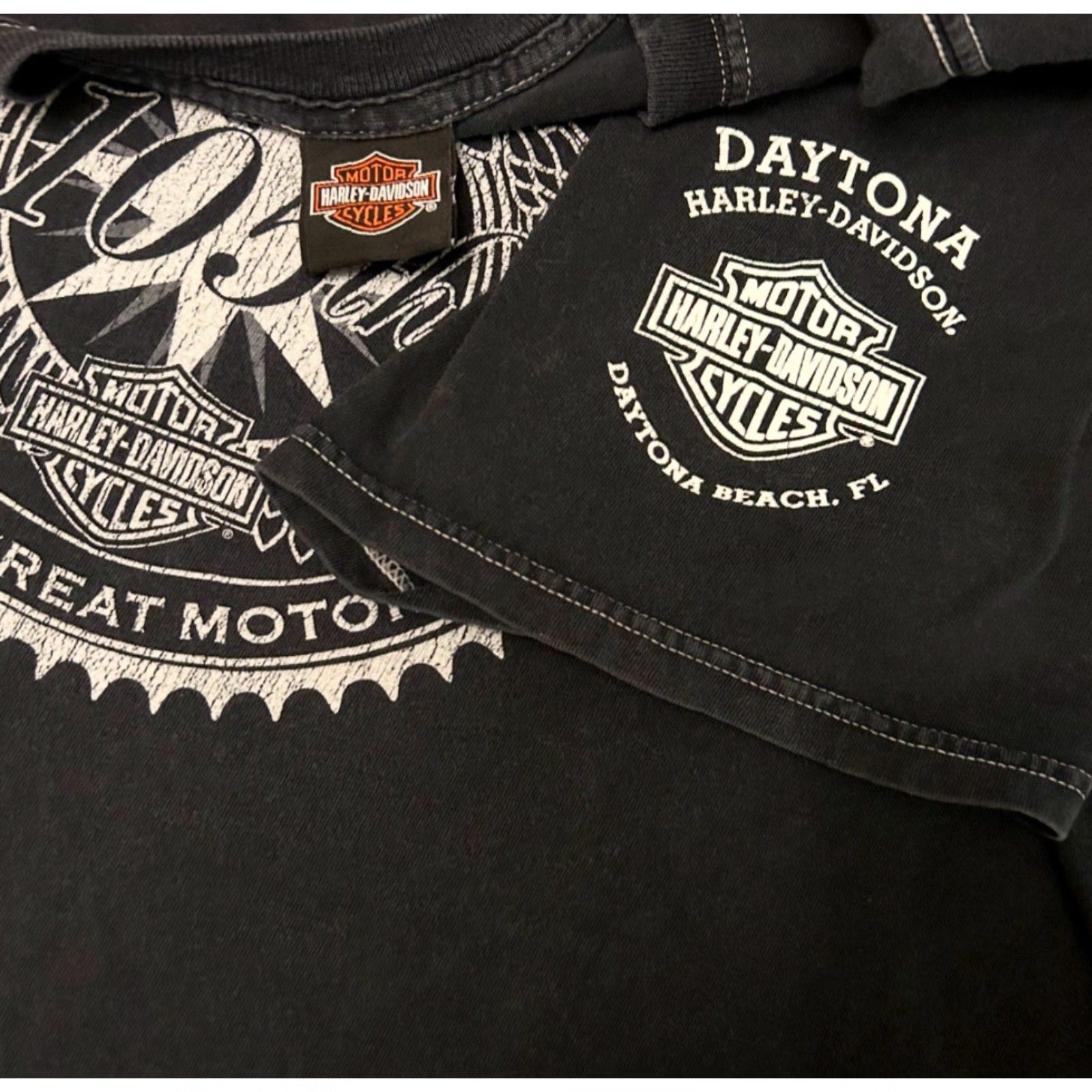 Harley Davidson VINTAGE Harley-Davidson 105 Years Daytona Biker 2008 VTG Shirt Mens XL Black Short Sleeve T-Shirt 90s USA Y2K Mens Size US XL / EU 56 / 4 - 2 Thumbnail