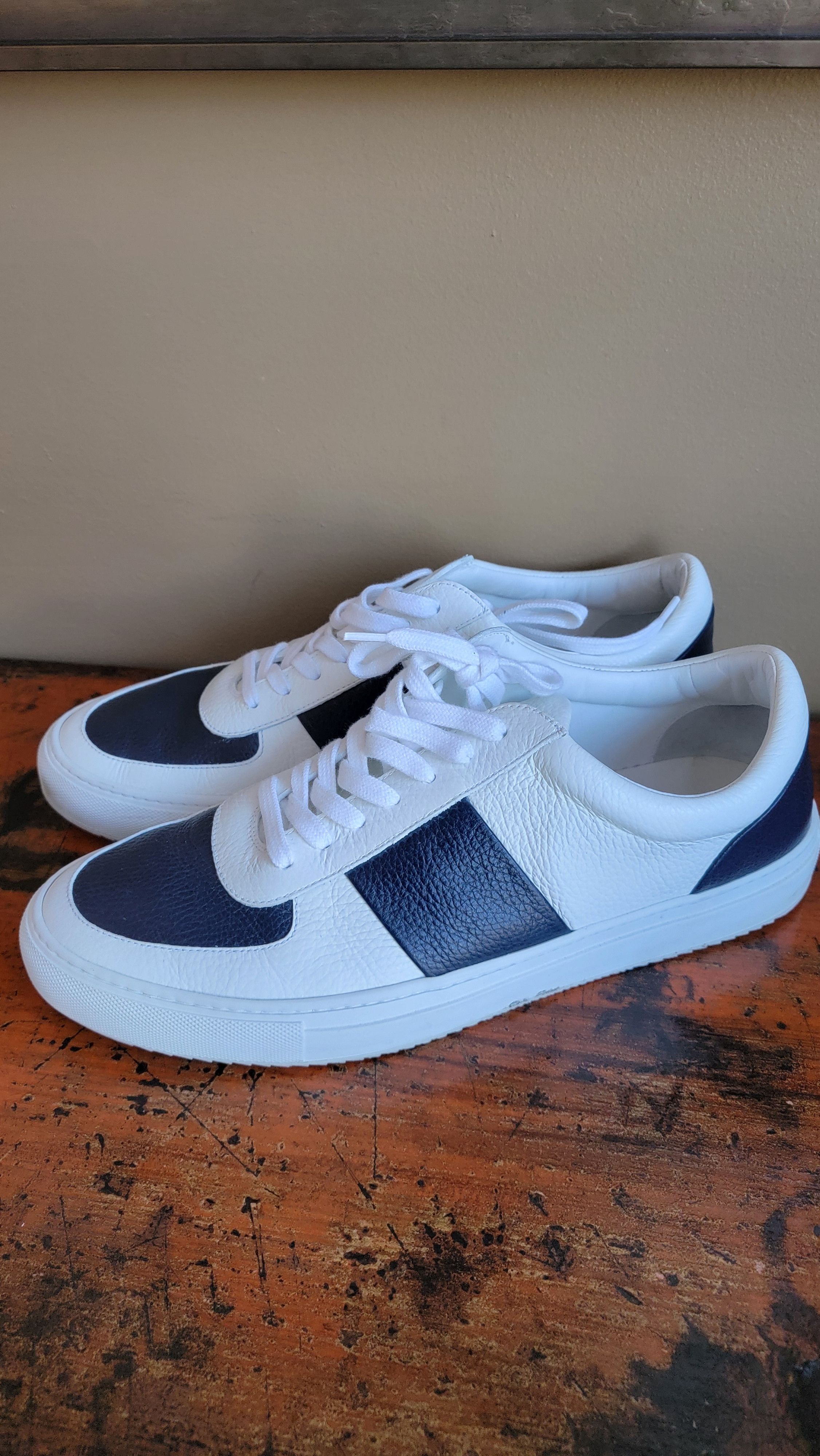Mr P. Mr. Porter white and blue leather sneakers UK. 11/ US 12 Size US 12 / EU 45 - 2 Thumbnail