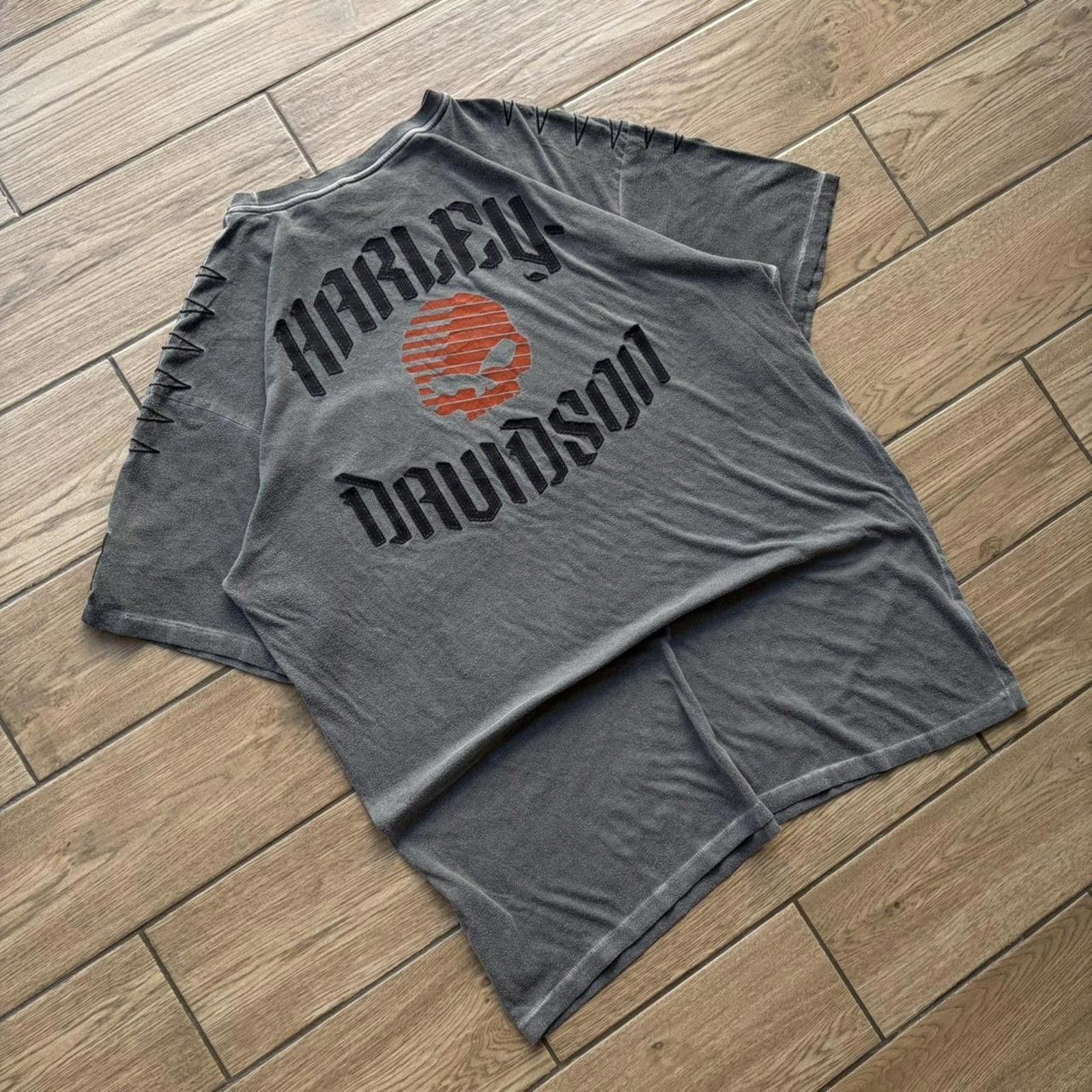 Harley Davidson Y2K Grey Harley Davidson Grunge Skull Biker T-Shirt Size US XL / EU 56 / 4 - 2 Thumbnail