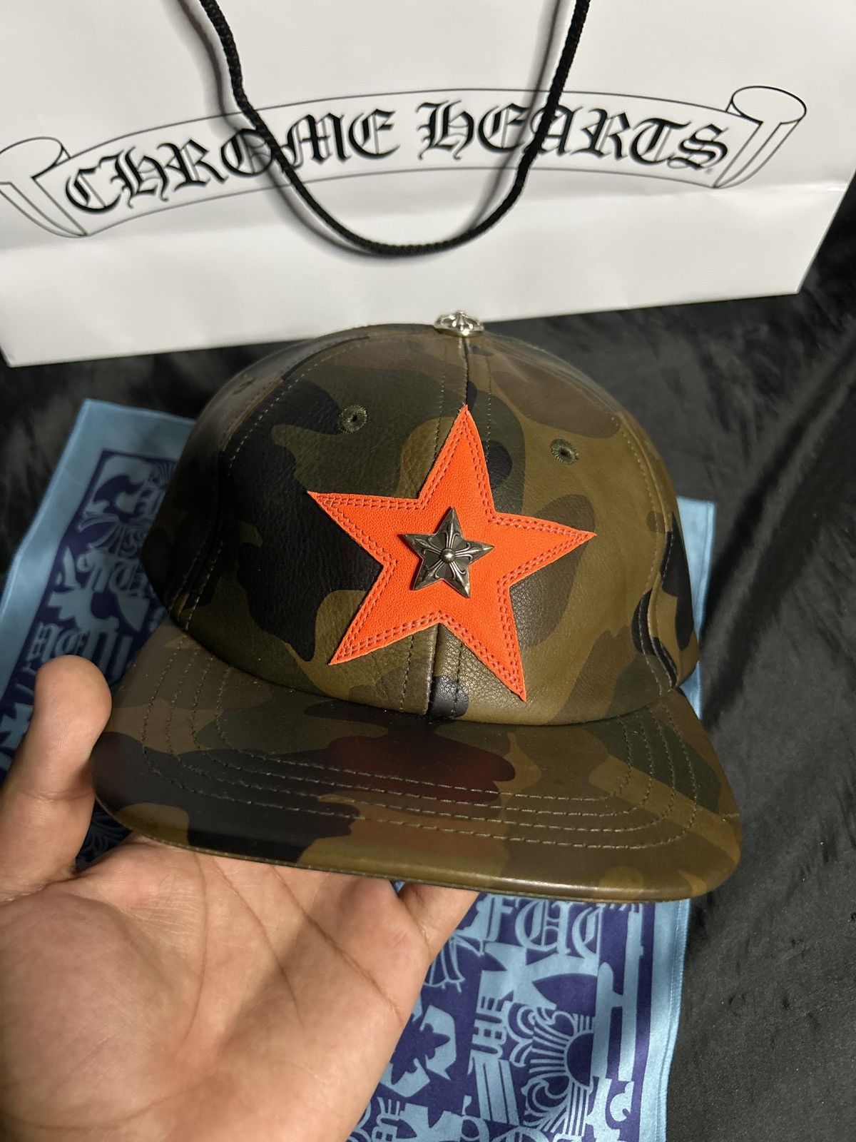 Chrome Hearts Chrome Hearts Camo Star Patch Gunslinger Leather Hat Size ONE SIZE - 2 Thumbnail