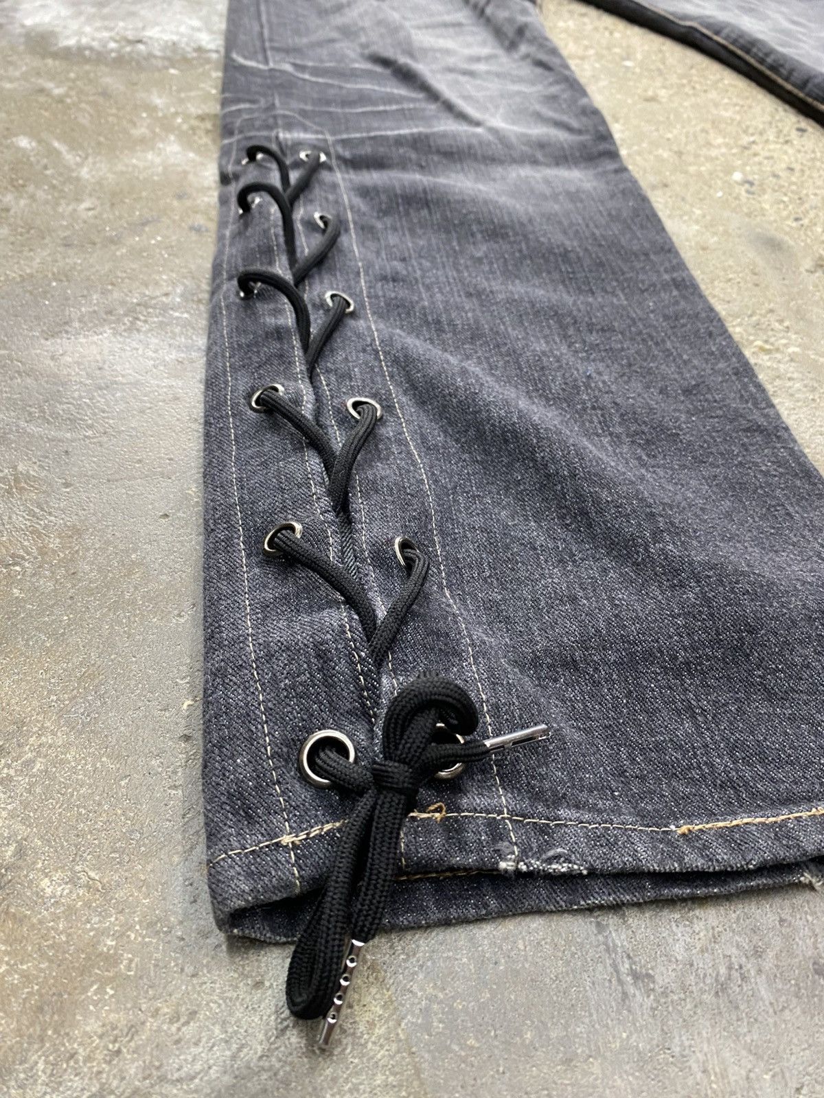 Japanese Brand Root three side laced jeans wash Size US 34 / EU 50 - 8 Thumbnail