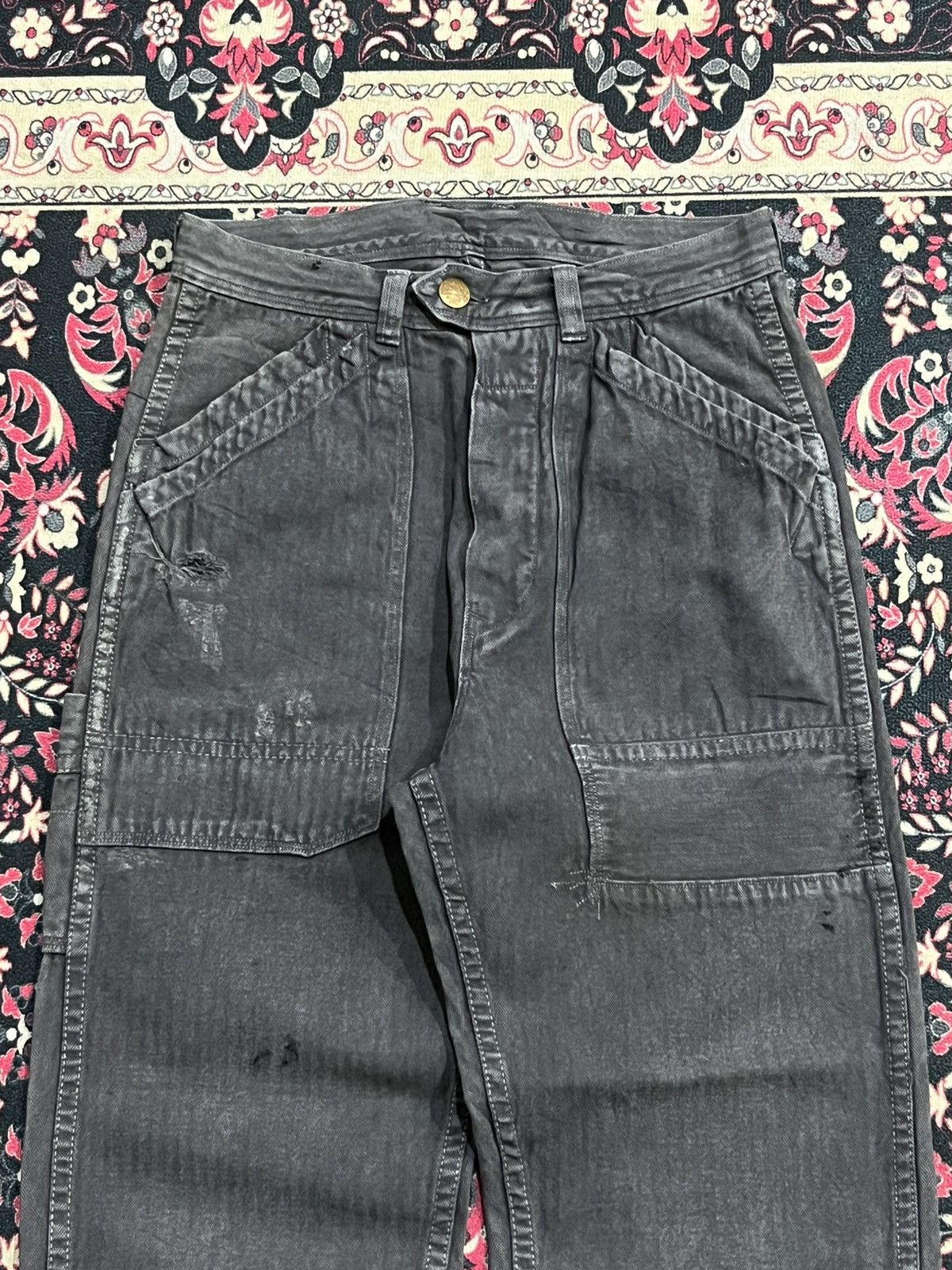 Carhartt Vintage Japan RNA Inc. Grey Carpenter Distressed Pocket Pant Size US 28 / EU 44 - 4 Thumbnail