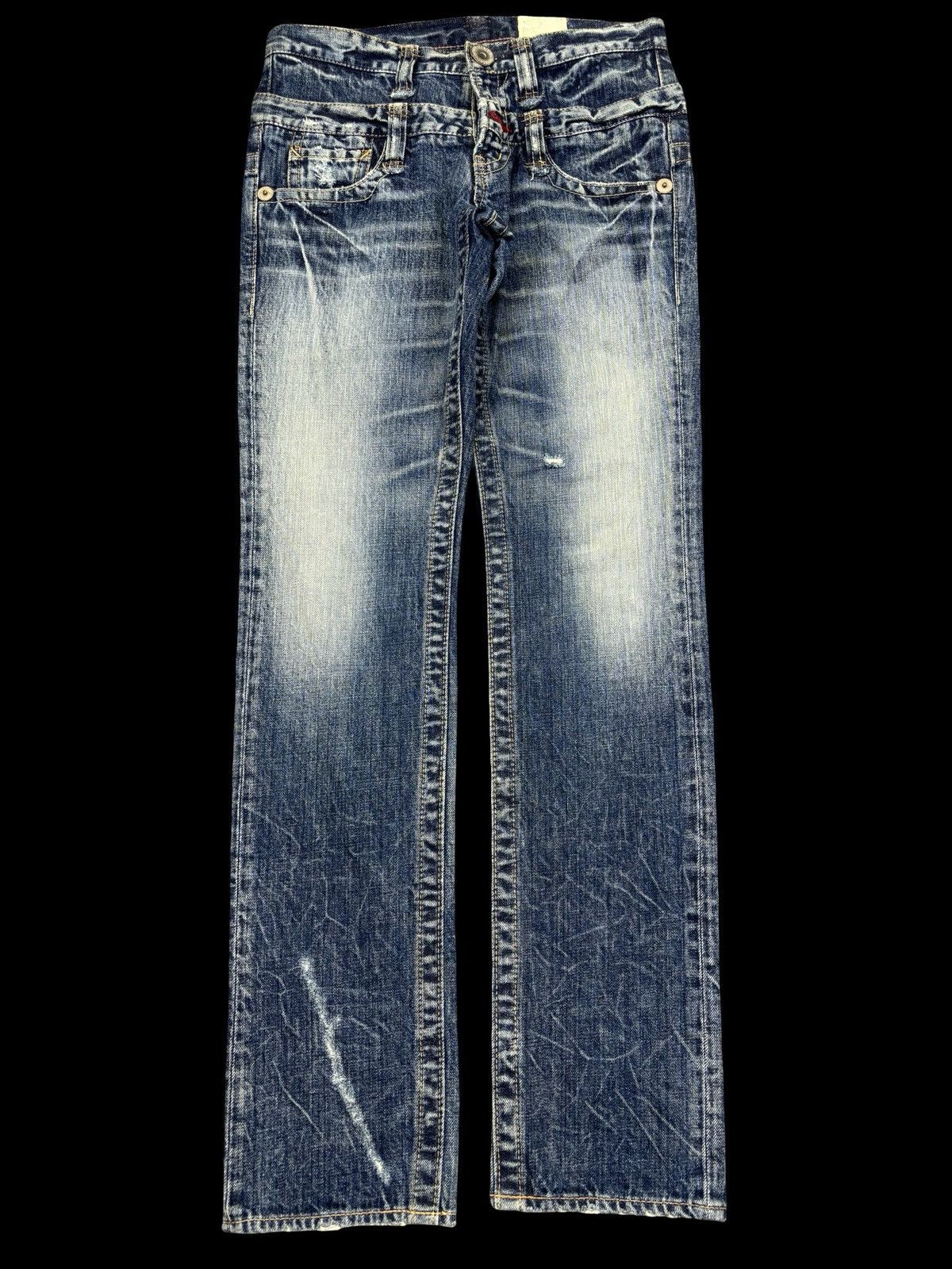 Japanese Brand 💥Double Waist💥Antgauge Rare Fades Distressed Denim F799 Size 29" - 1 Thumbnail