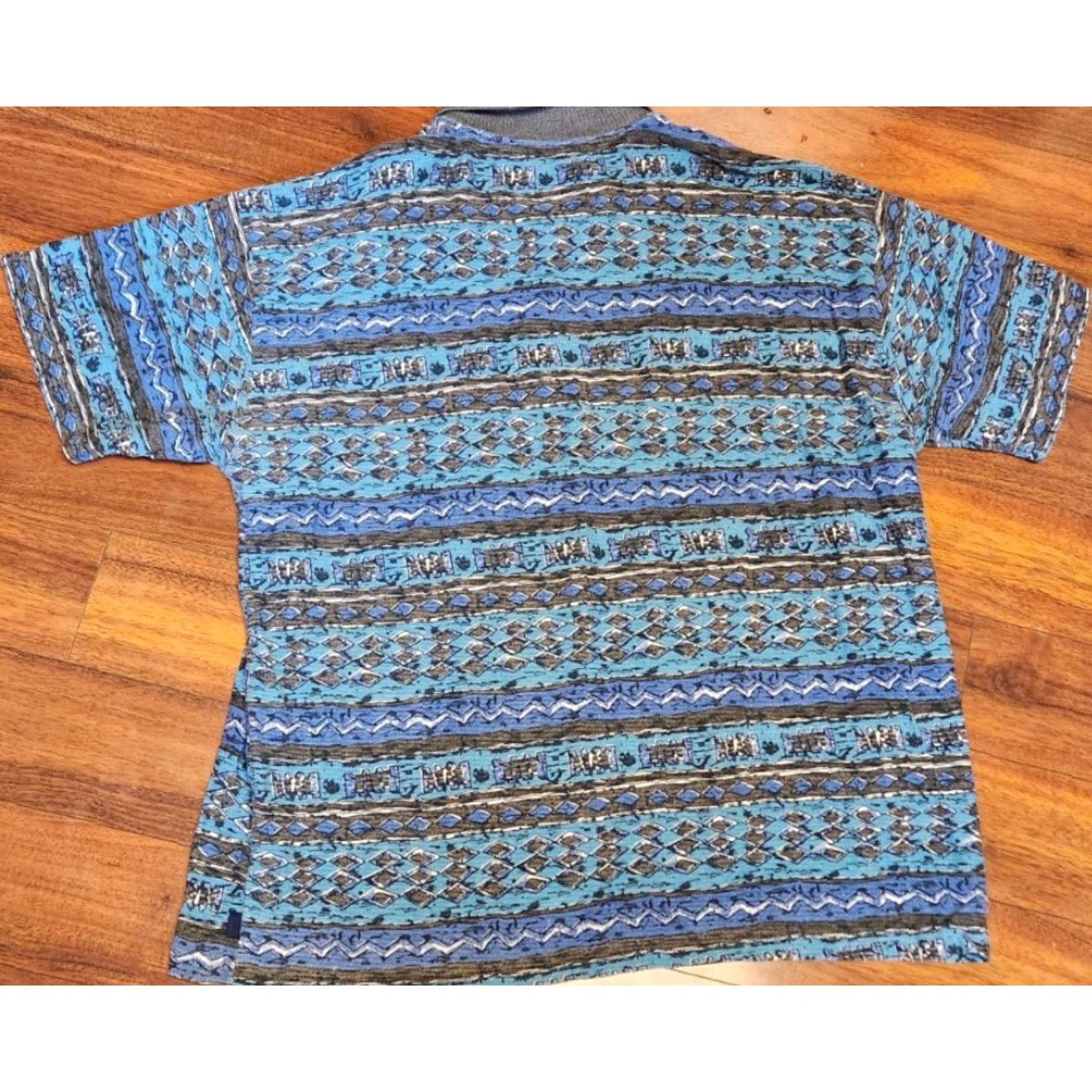 Ocean Pacific VINTAGE Ocean Pacific OP Men's Tribal Argyle Shirt 1/4 Zip Short Sleeve 4X USA Blue and White Polo Shirt Size US XXL / EU 58 / 5 - 2 Thumbnail