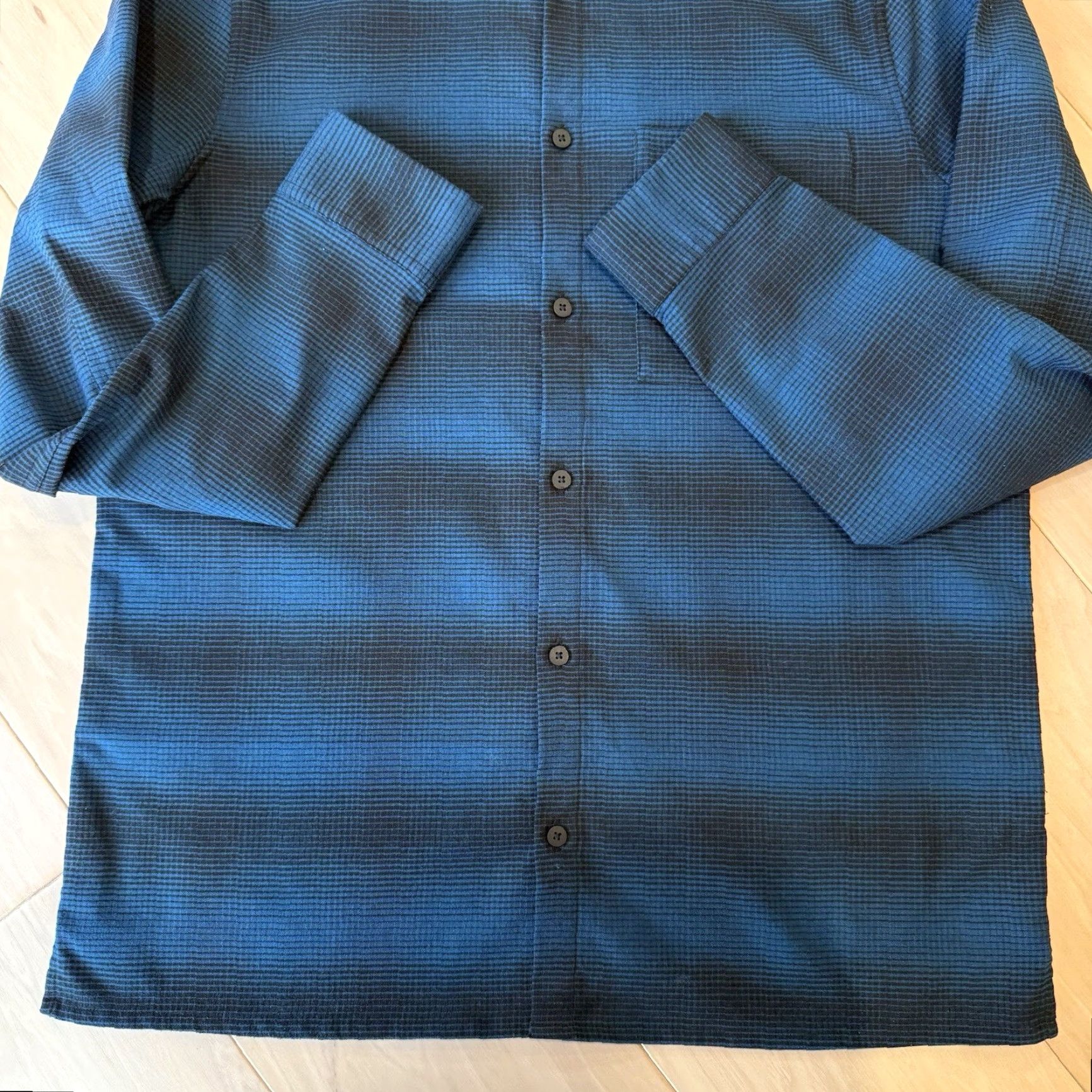 Lululemon Lululemon Mason Peak Flannel Button-Down Shirt L Blue Black Workwear Regular Long Sleeve Collar-Down Cotton Vintage No Mens ABC Size US L / EU 52-54 / 3 - 5 Thumbnail