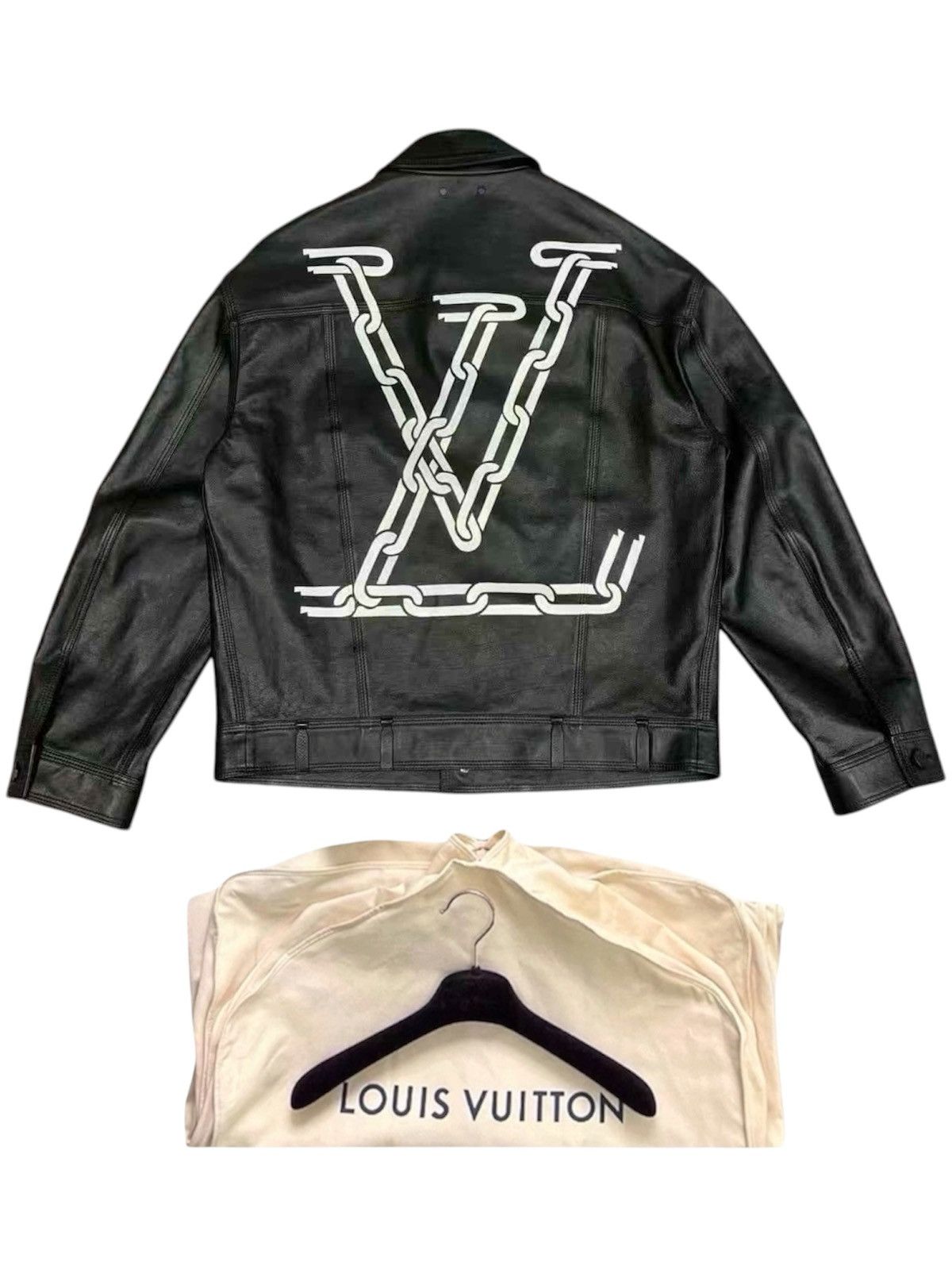 Louis Vuitton Louis Vuitton Damier leather jacket 48 NWT | Grailed