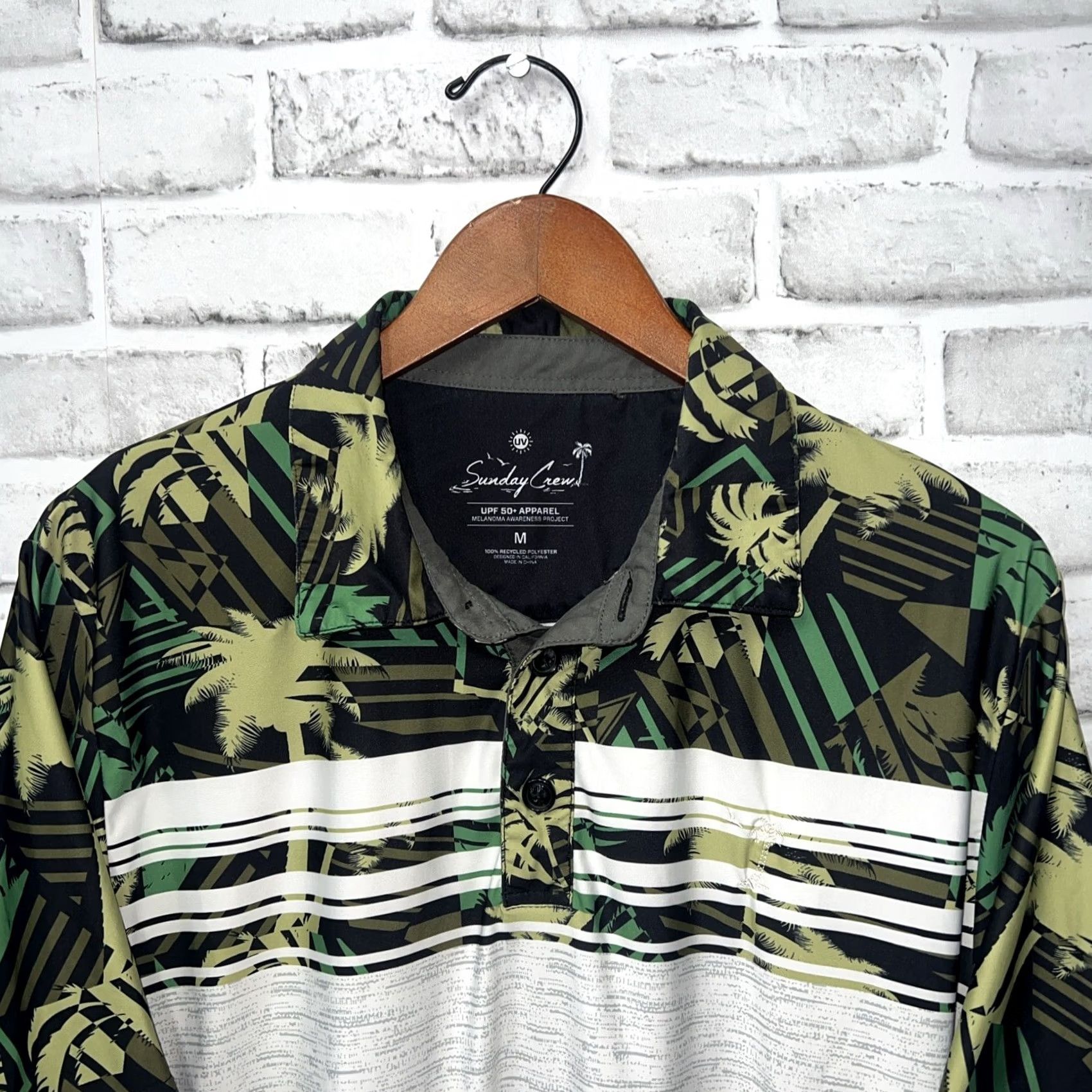 Vintage Sunday Crew Polo Shirt Mens Size M Gray Tropical Shirt Size US M / EU 48-50 / 2 - 2 Thumbnail