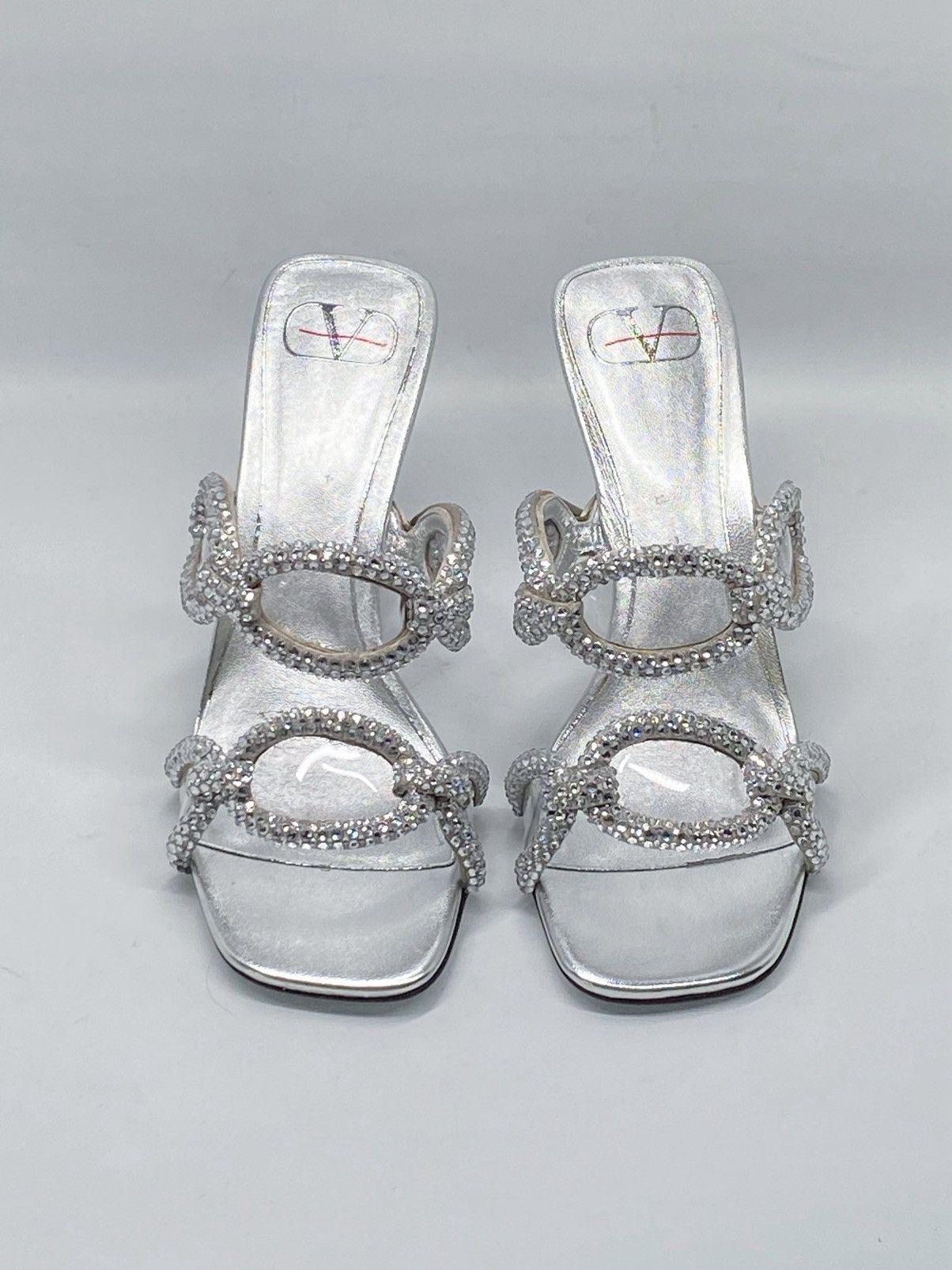 Valentino Valentino Garavani Crystal embellished heel sandal size 37.5 Size US 7.5 / IT 37.5 - 4 Thumbnail