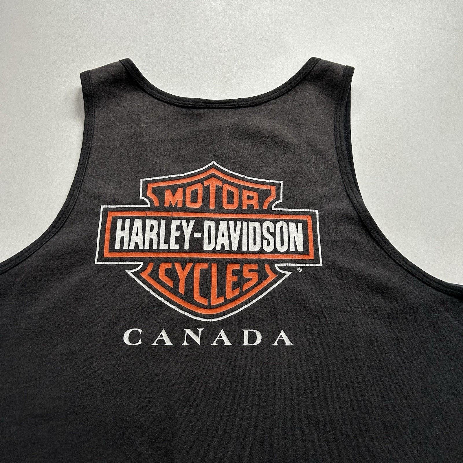 Harley Davidson × Vintage Vintage Harley Davidson Tank Top Shirt XL Faded Black Canada Size US XL / EU 56 / 4 - 5 Thumbnail