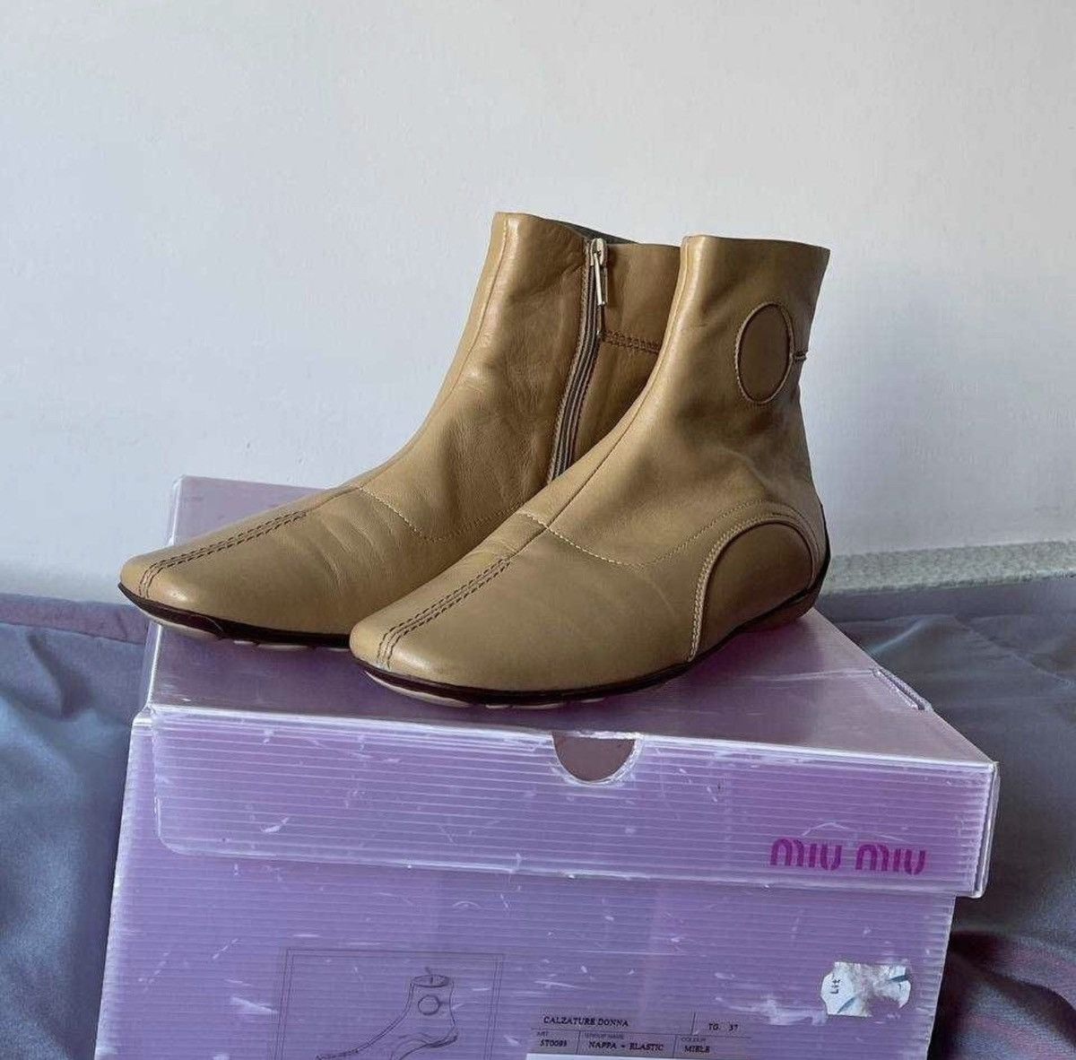 Miu Miu MIU MIU SS2001 Bubble Sole Sport Leather Boots prada Vintage Size US 7 / IT 37 - 3 Thumbnail