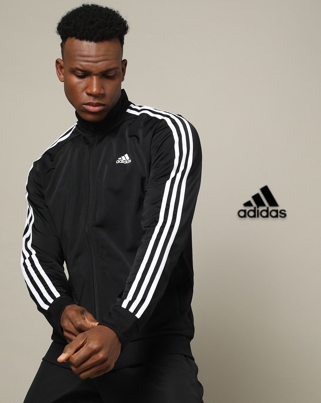 Adidas × Vintage 🔥Vintage Adidas Embroidered Logo Track Top Size US L / EU 52-54 / 3 - 1 Thumbnail