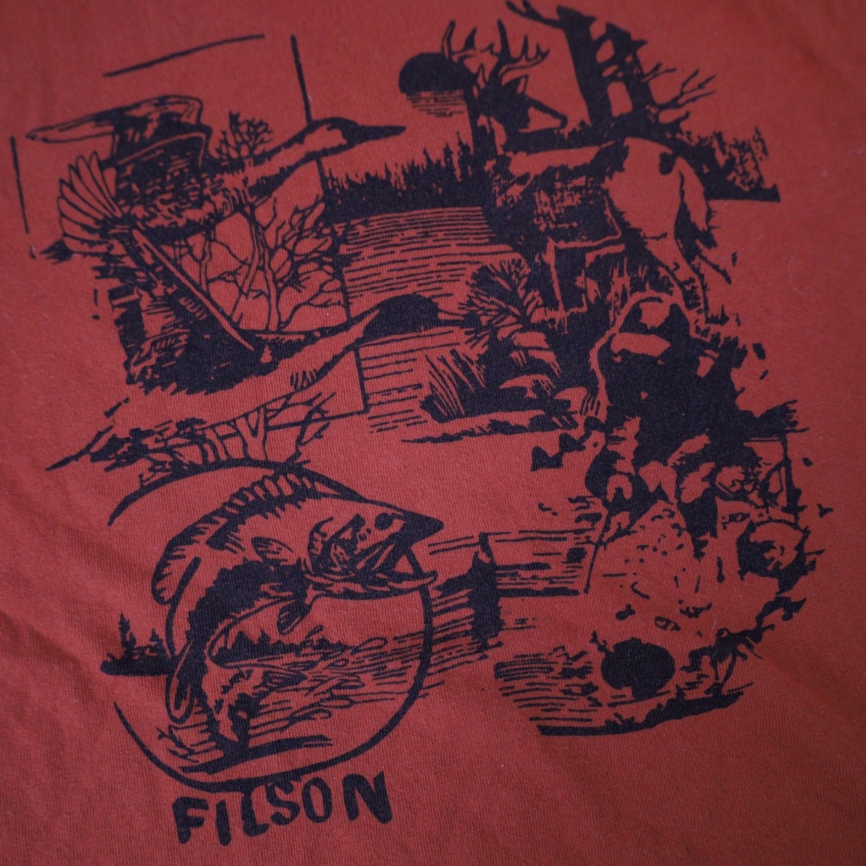 Filson VINTAGE Filson Outdoors Woodsman Graphic Shirt Mens Red Medium 9/10 Size US M / EU 48-50 / 2 - 4 Thumbnail