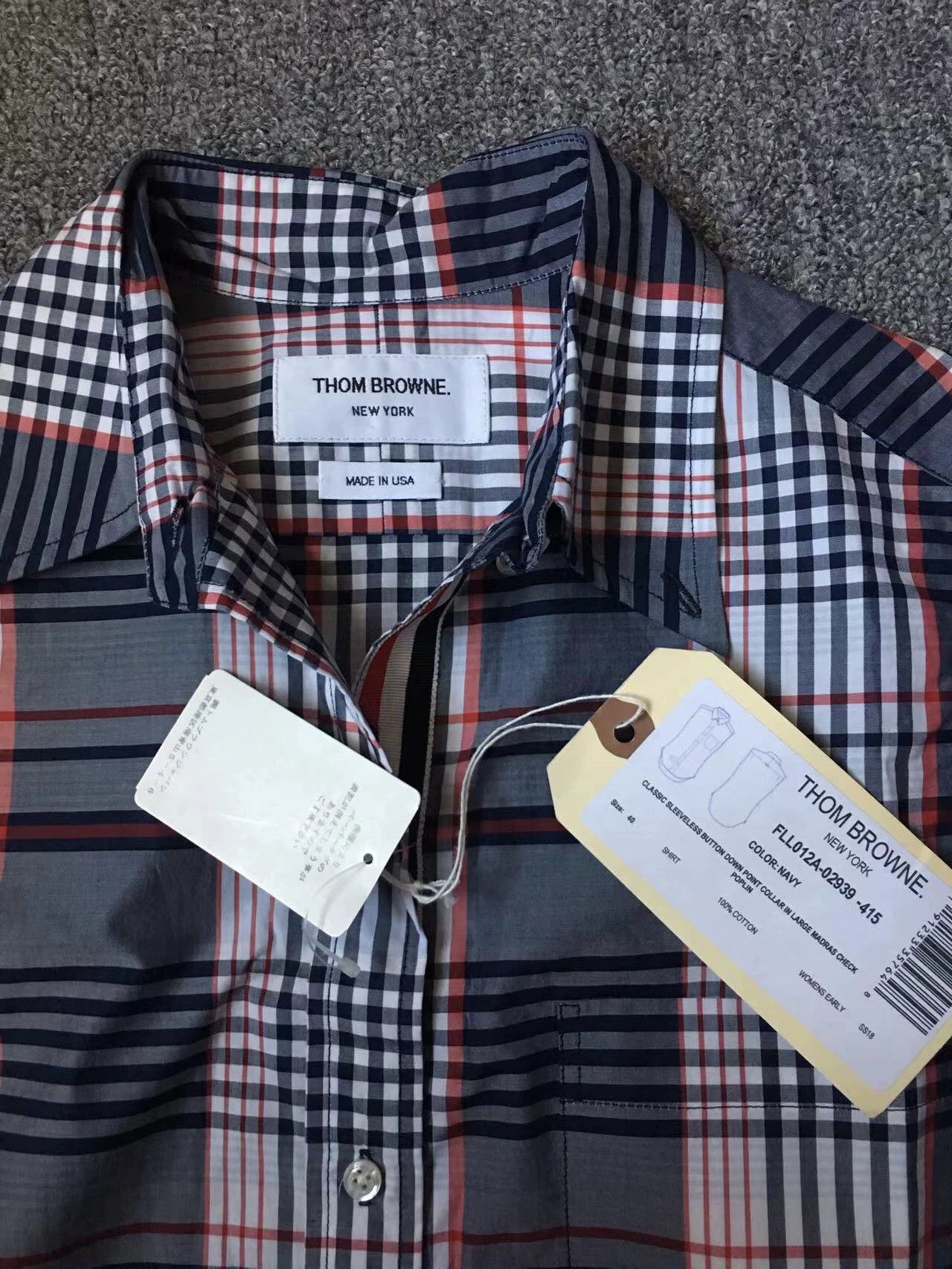 Thom Browne Thom Browne Women's Plaid Sleeveless Cotton Shirt Size S / US 4 / IT 40 - 4 Thumbnail