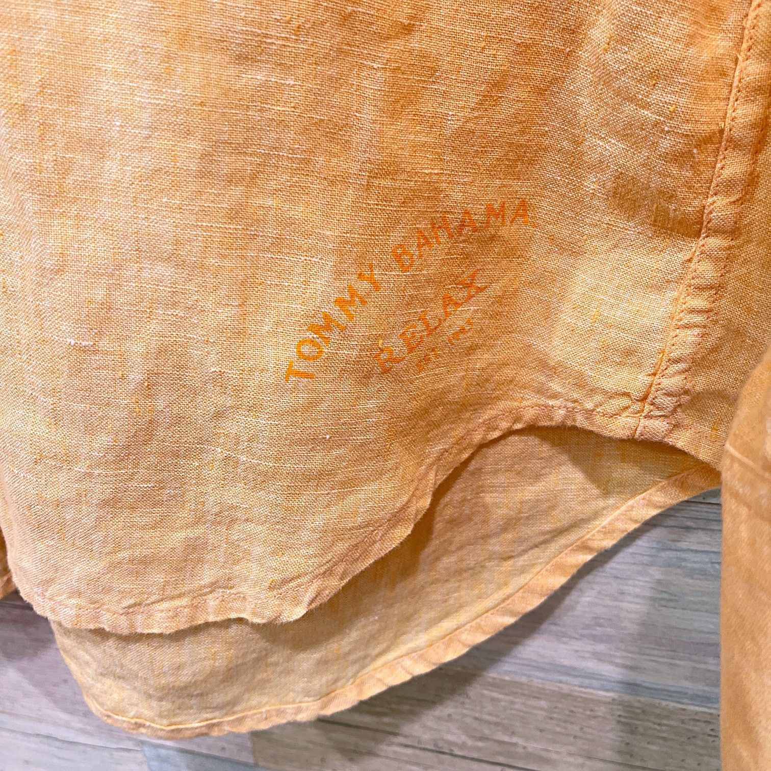 Tommy Bahama Tommy Bahama 100% Linen Shirt Orange Long Sleeve Vacation M Size US M / EU 48-50 / 2 - 3 Thumbnail