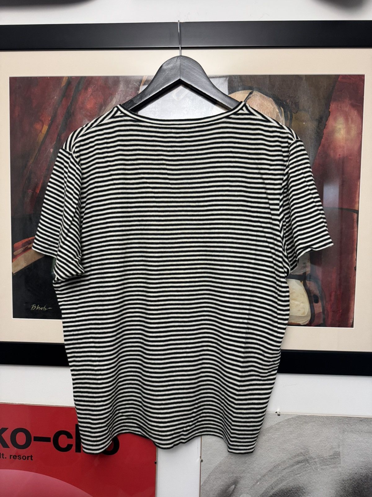 Saint Laurent Paris Saint Laurent Knit Stripe Tee Designer Luxury Center Logo Size US M / EU 48-50 / 2 - 2 Thumbnail