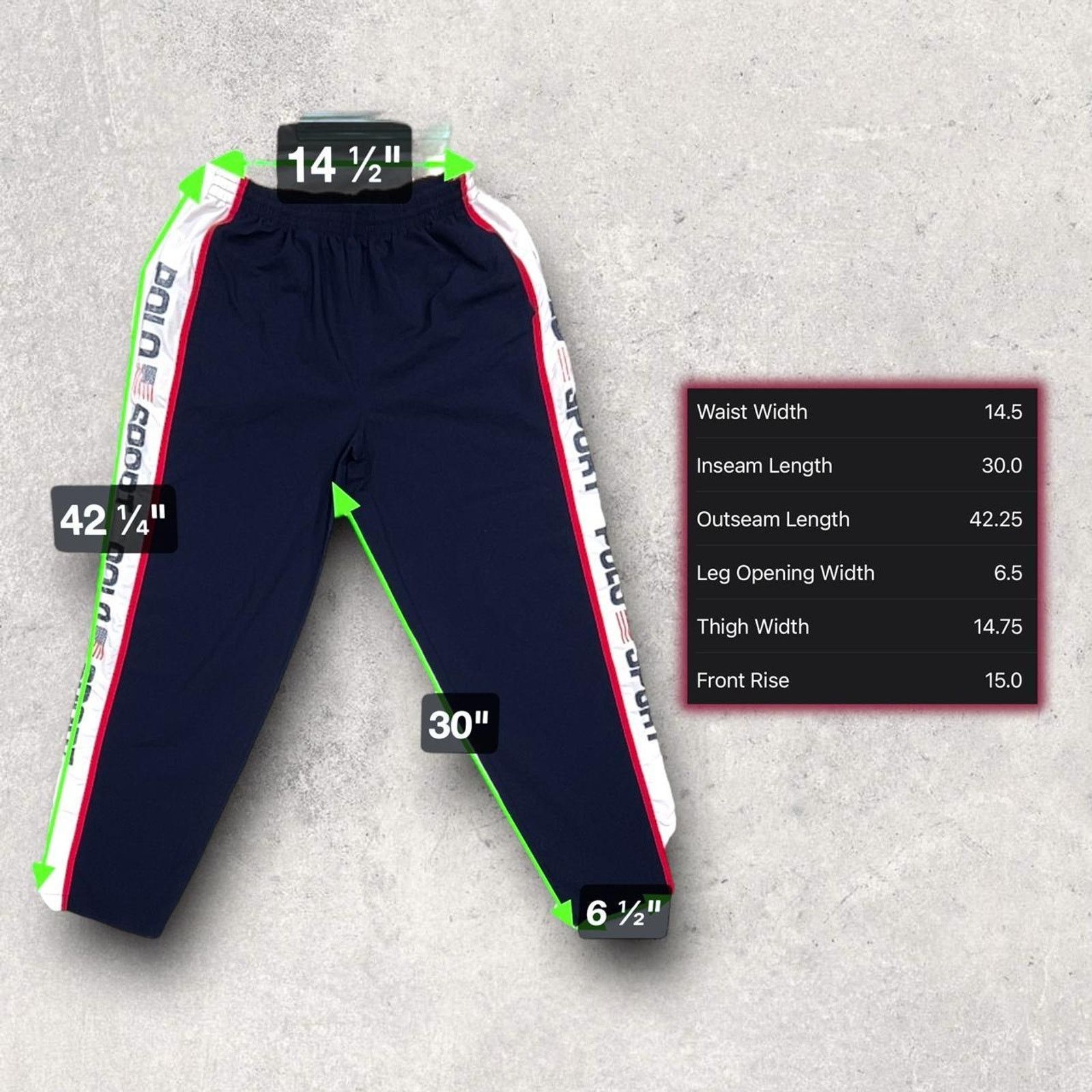 Polo Ralph Lauren Polo Sport by Ralph Lauren (Vintage) Navy Track Pants Size US 30 / EU 46 - 6 Thumbnail