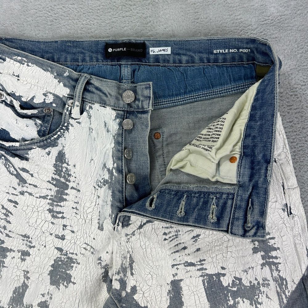 Purple Brand Purple Brand Jean NWT P001 Cracle Paint Skinny Jeans Men's Size US 32 / EU 48 - 7 Thumbnail
