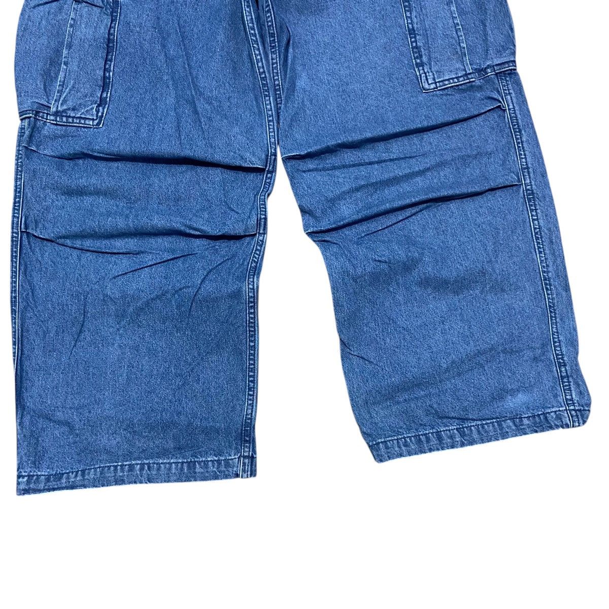 Japanese Brand GU Superwide Cargo Ballon Pants - Blue Jeans Size US 29 - 4 Thumbnail