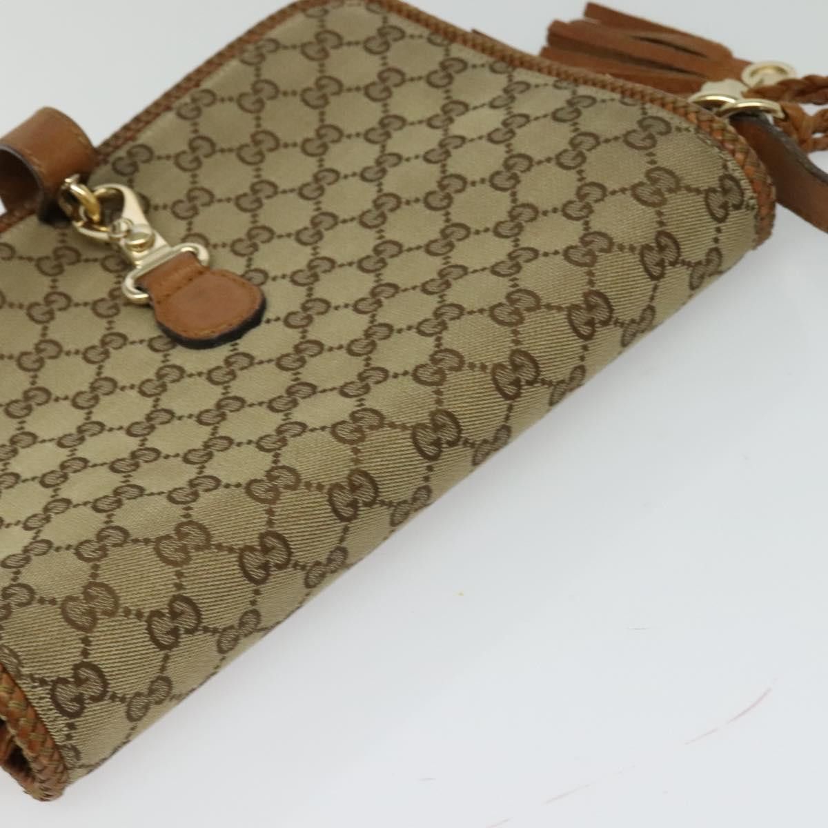 Gucci GUCCI GG Canvas Shoulder Bag Beige Gold Size ONE SIZE - 6 Thumbnail