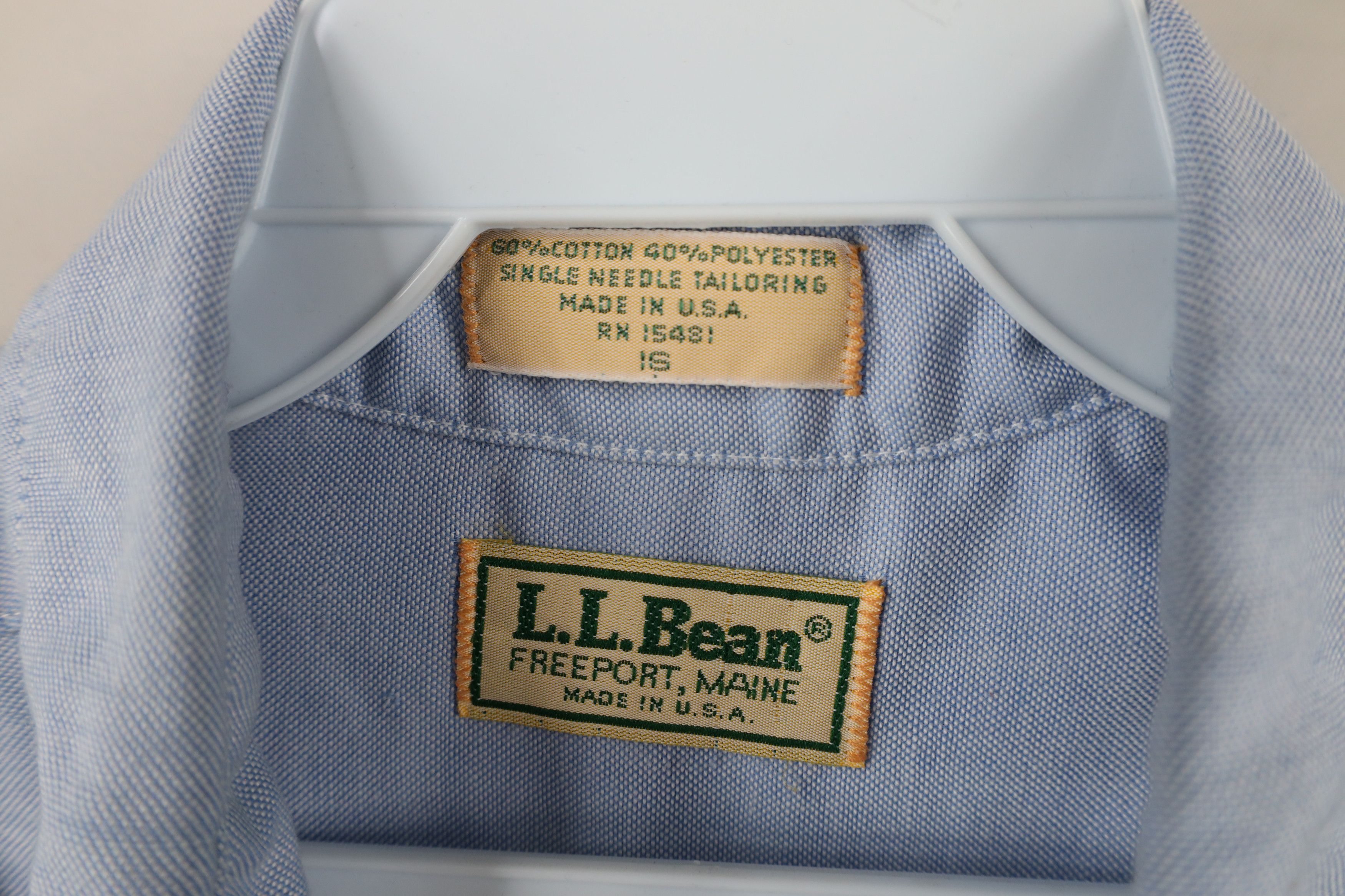 L.L. Bean × Vintage Vintage 90s LL Bean Tailoring Oxford Button Down Shirt USA Size US L / EU 52-54 / 3 - 5 Thumbnail