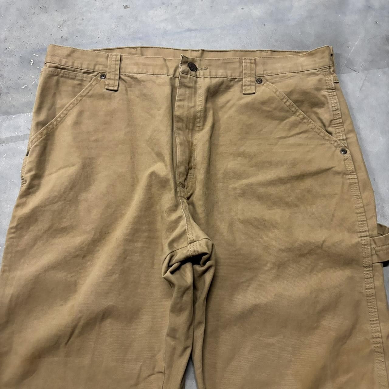 Japanese Brand × Vintage Crazy Vintage Y2K/2000s Khaki Tan Streetwear Skater Workwear Carpenter Pants! Size US 36 / EU 52 - 5 Thumbnail
