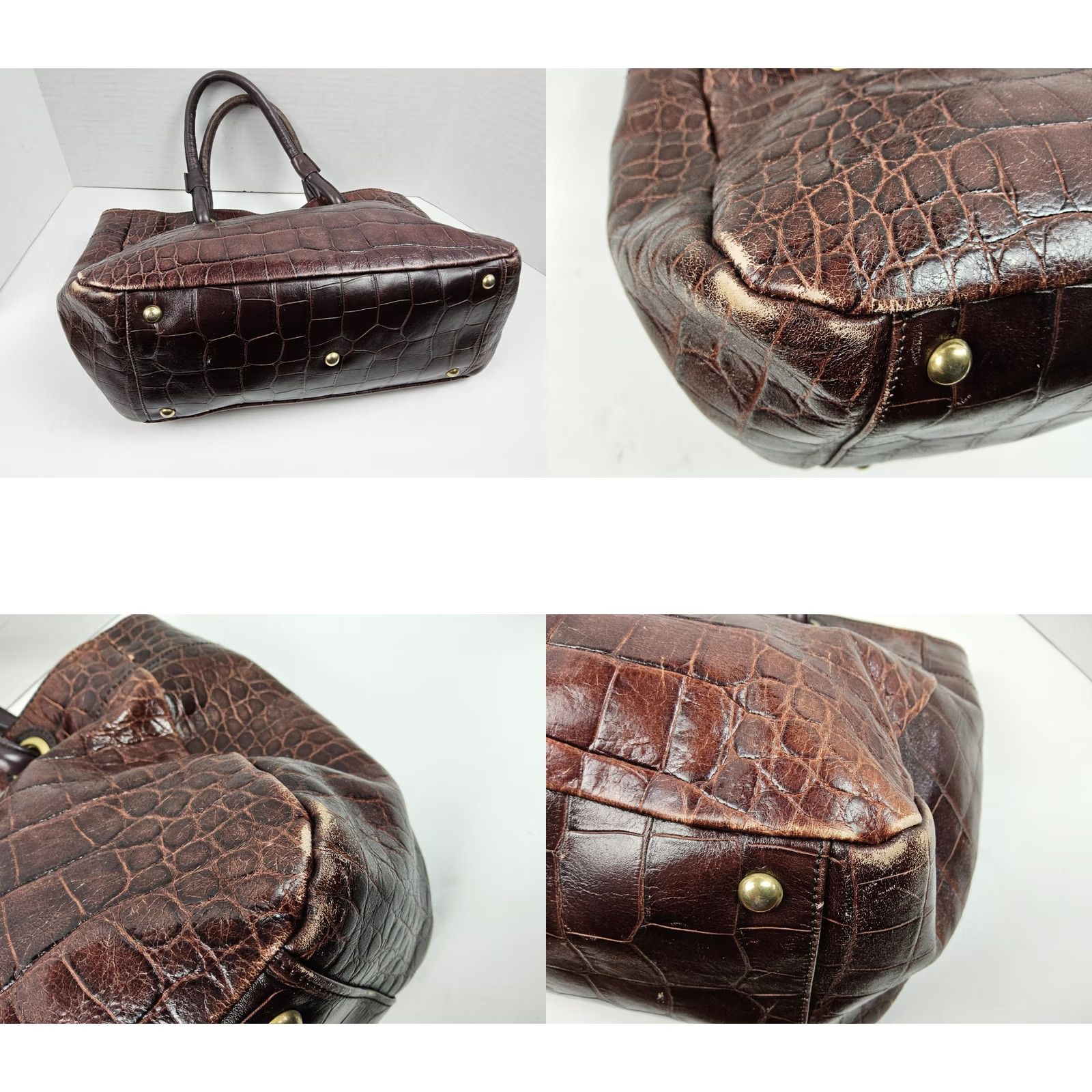 Furla Furla Crocodile Leather Tote Satchel Handbag Purse Double Handle Leather Exterior Women Size ONE SIZE - 8 Thumbnail