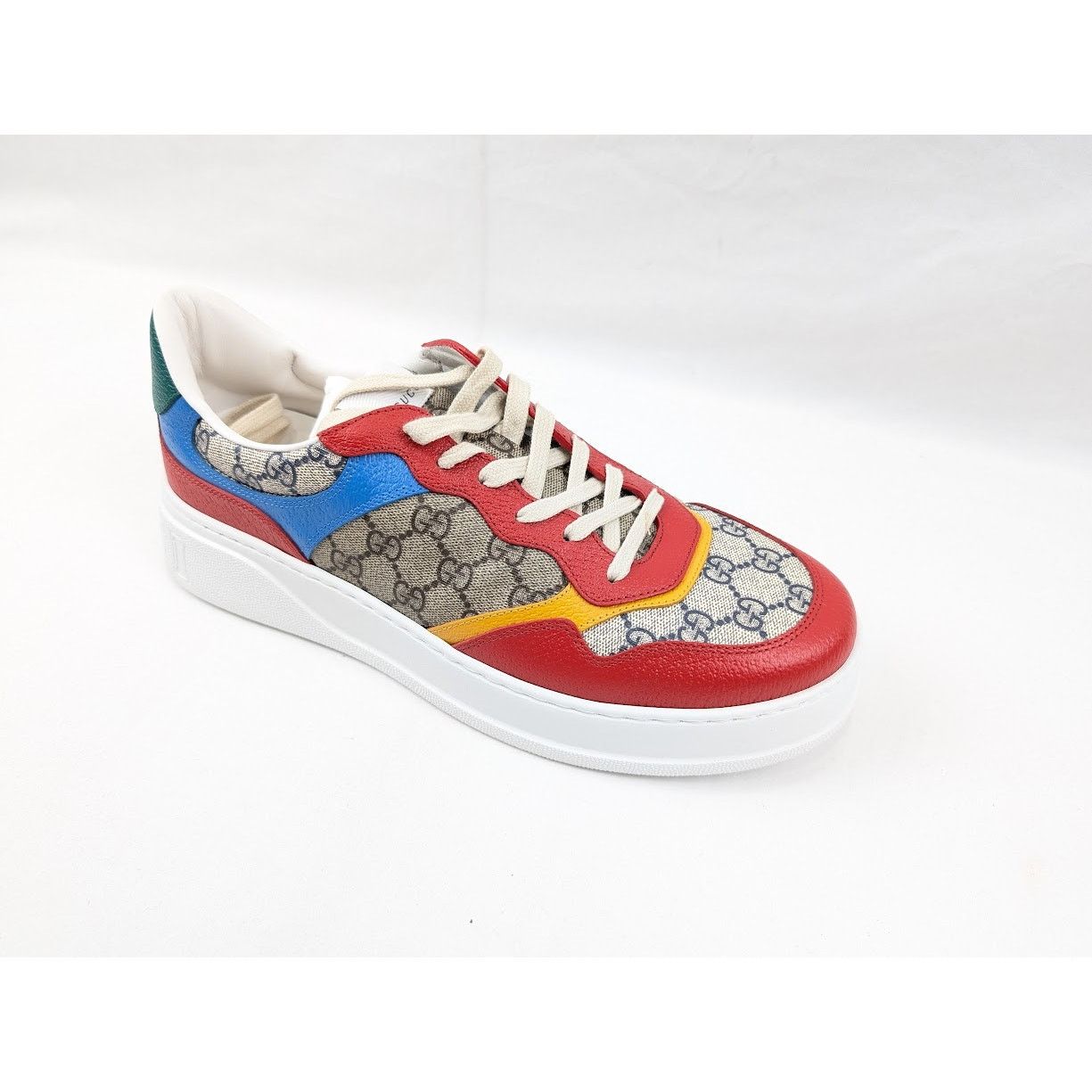 Gucci o1rshd1 Supreme Low-Top Sneakers in Beige/Blue/Red Size US 12.5 / EU 45-46 - 2 Thumbnail