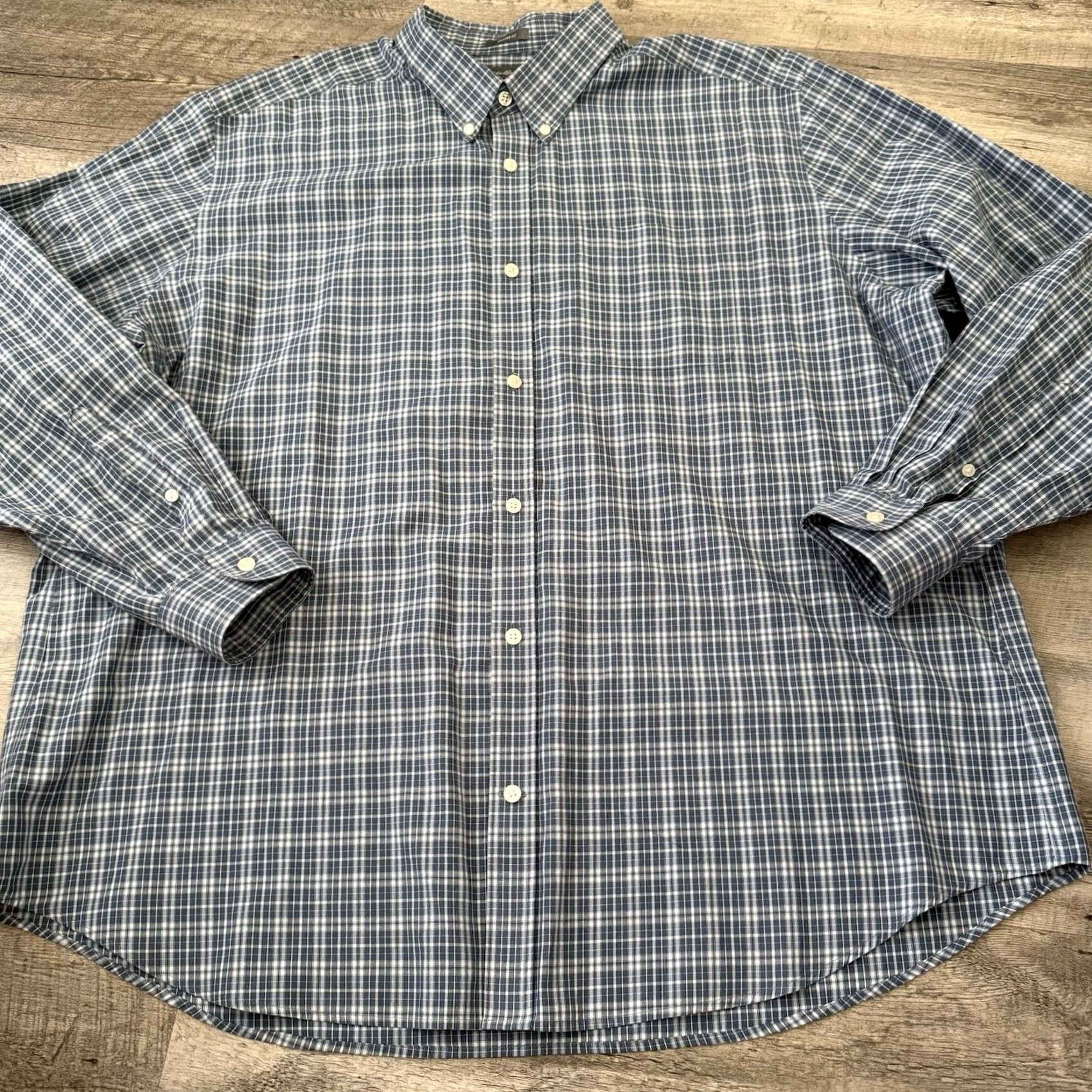 Eddie Bauer Eddie Bauer Travex Active Shirt Mens 2XL Relaxed Fit Blue Plaid Long Sleeve Button-Up Size US XXL / EU 58 / 5 - 7 Thumbnail