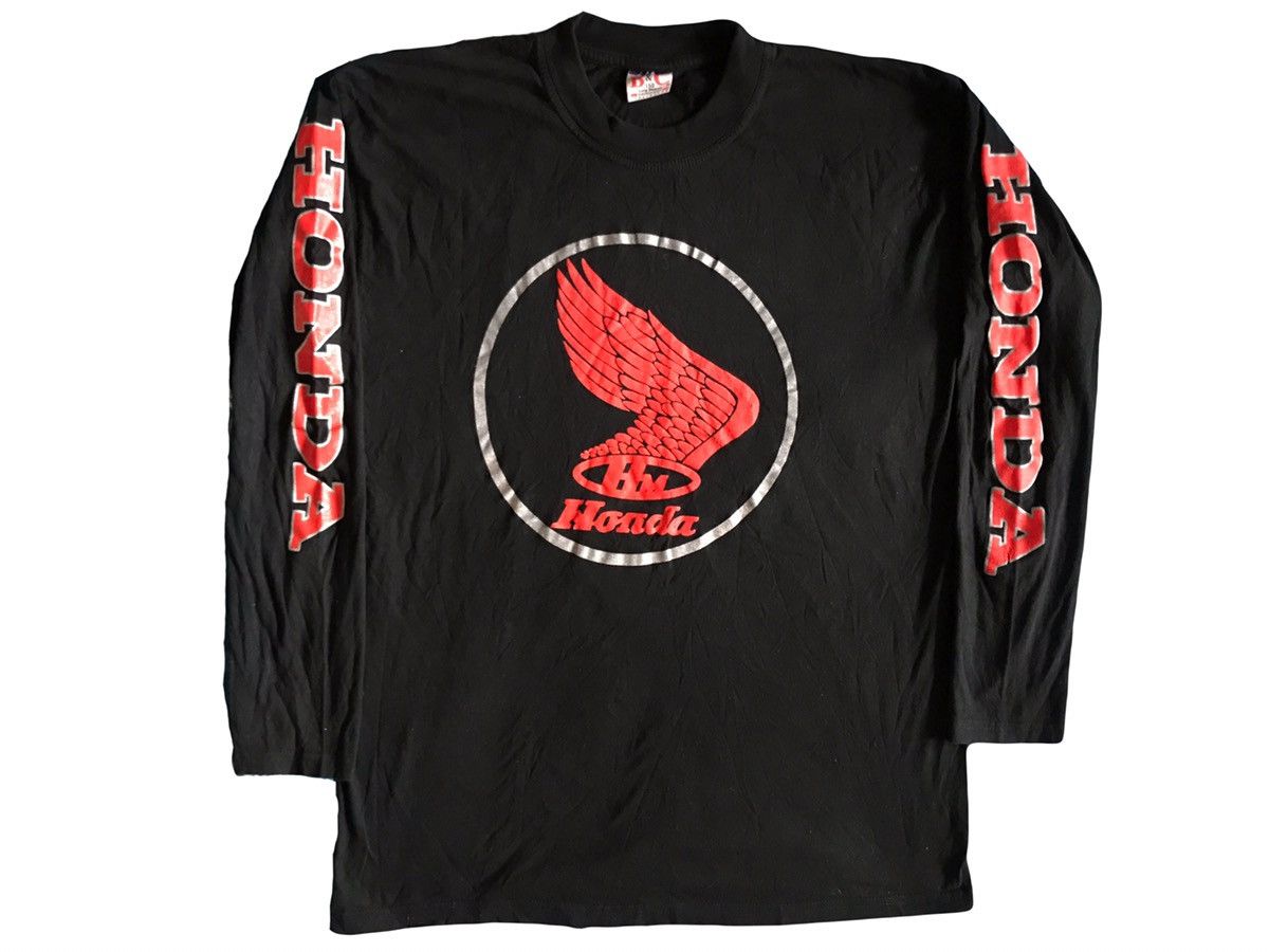 Honda Vintage 90s Honda Long sleeve Streetwear Tshirt Size US M / EU 48-50 / 2 - 2 Thumbnail