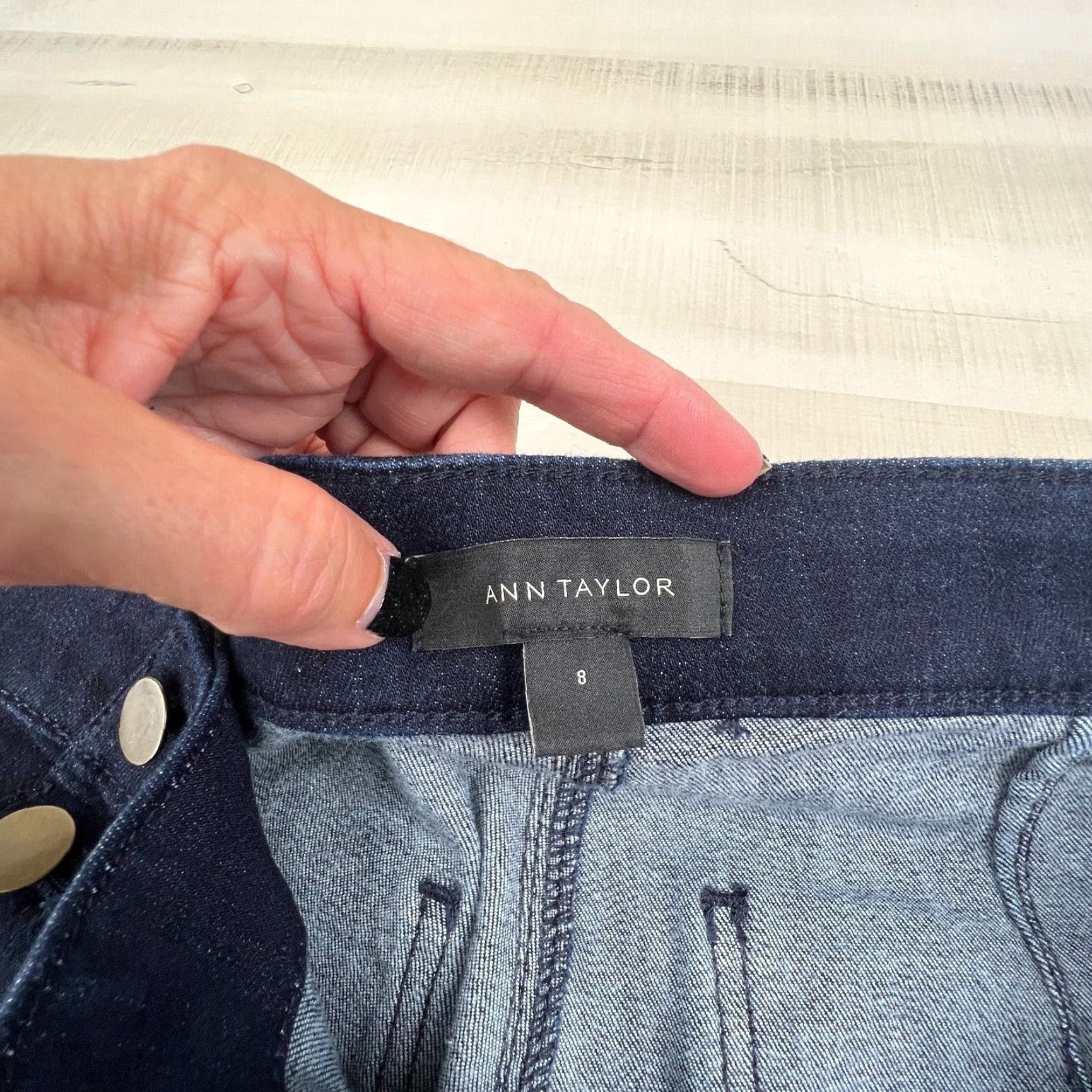 Ann Taylor Ann Taylor Womens Dark Blue Skinny Jeans Mid Rise Stretch Size 8 Size 30" / US 8 / IT 44 - 4 Thumbnail