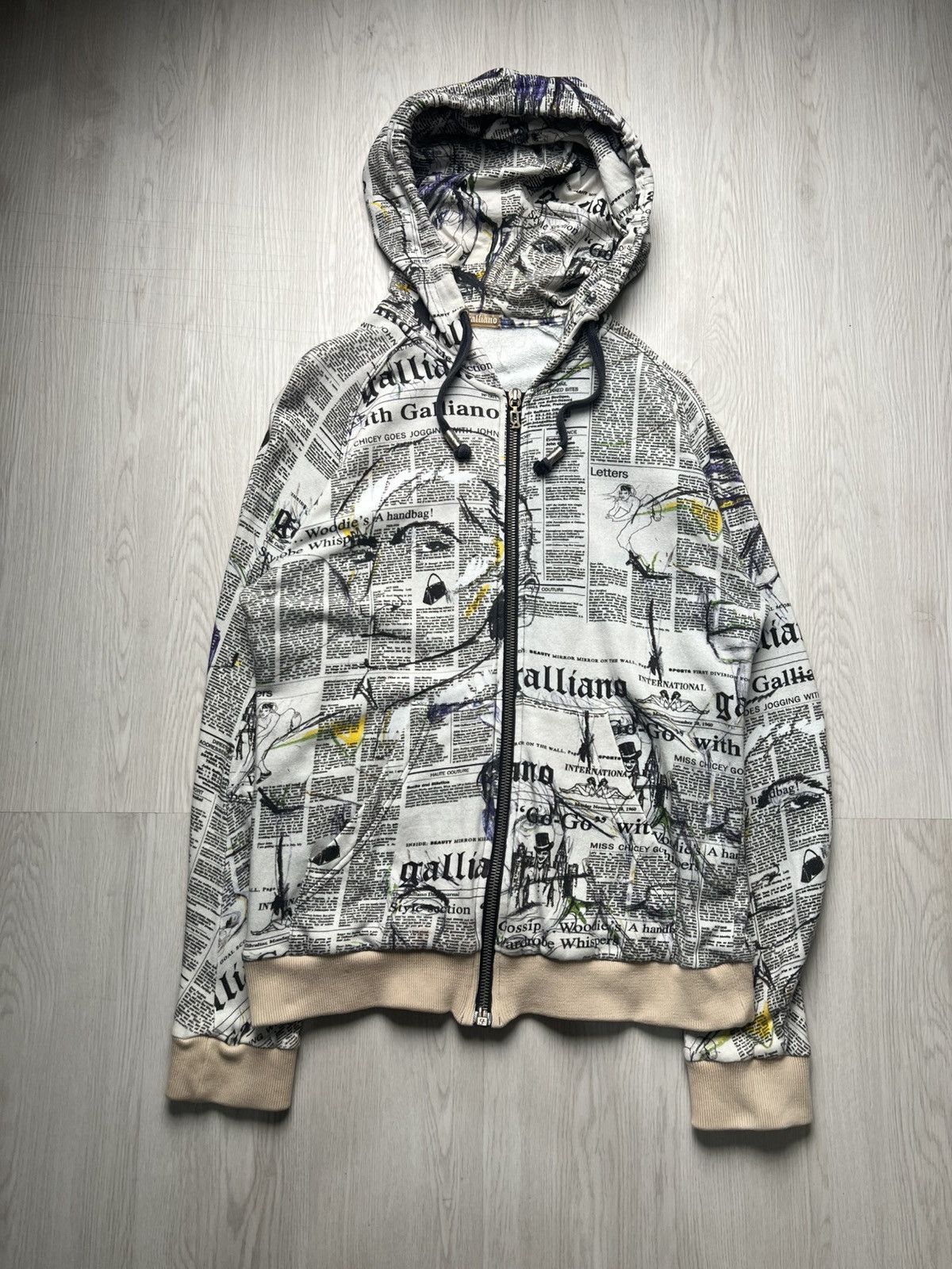 John Galliano John Galliano Gazette Newspaper Print Zip Hoodie Size US M / EU 48-50 / 2 - 2 Thumbnail