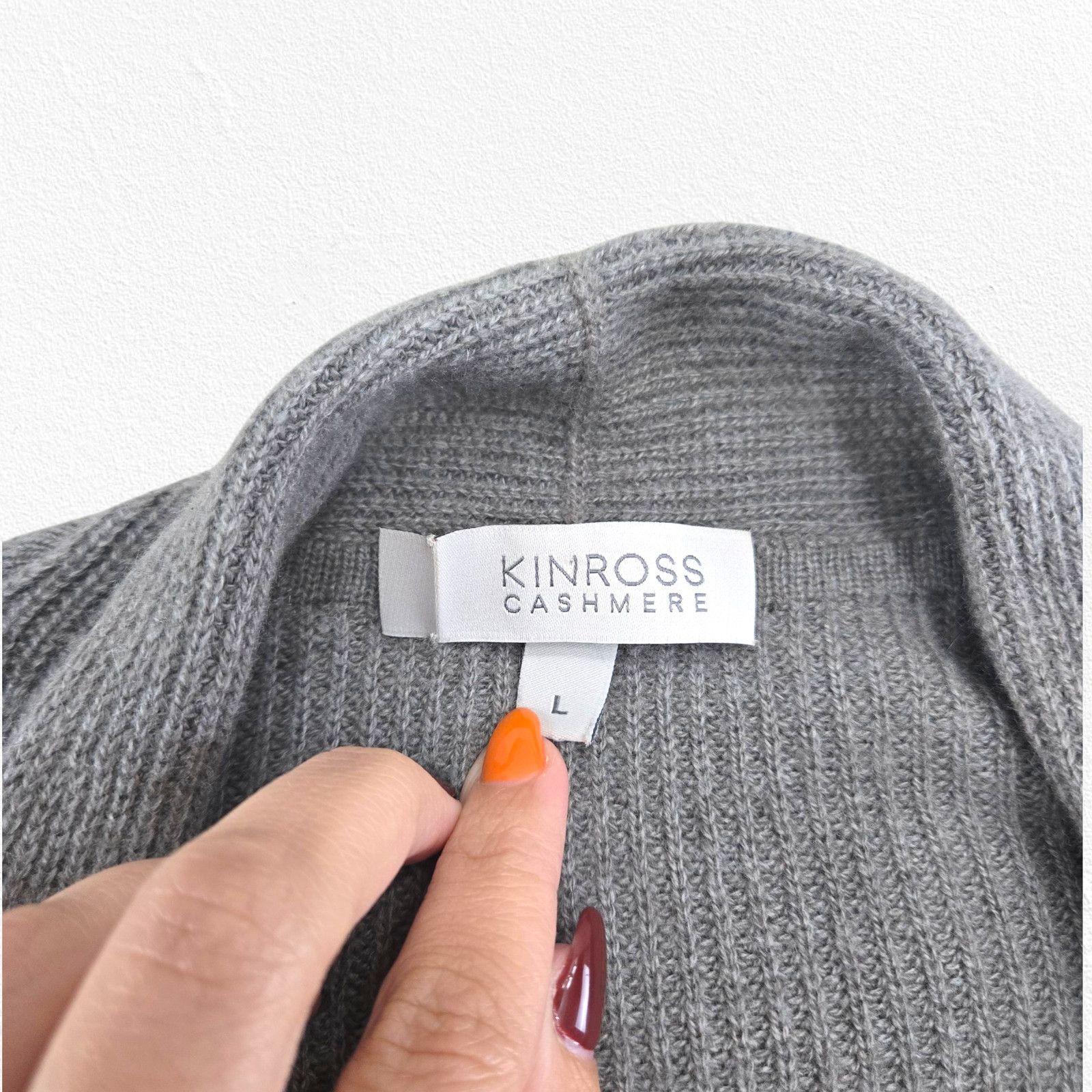 KINROSS Kinross 100% Cashmere Gray Open Front Cardigan Size Large Size L / US 10 / IT 46 - 3 Thumbnail