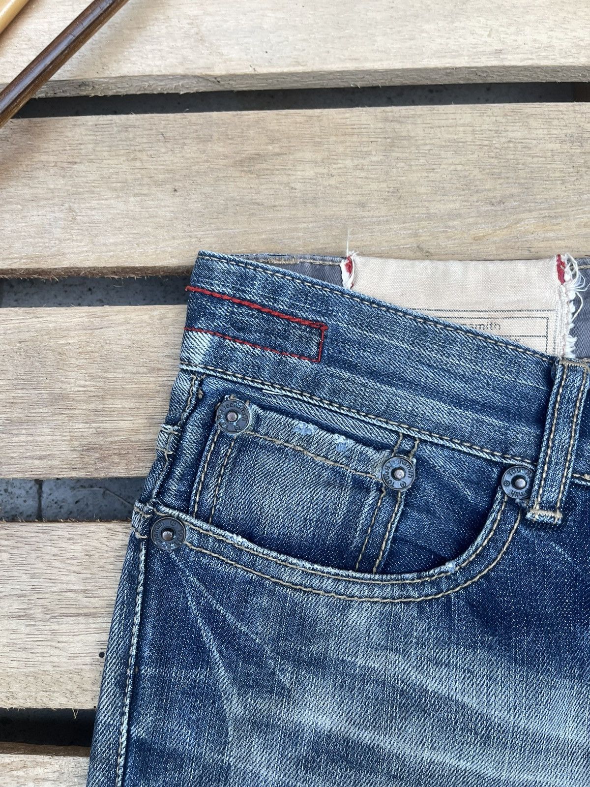 Vintage 90s Vintage Tough Jeansmith Denim Jeans Distressed patchwork Size US 32 / EU 48 - 4 Thumbnail