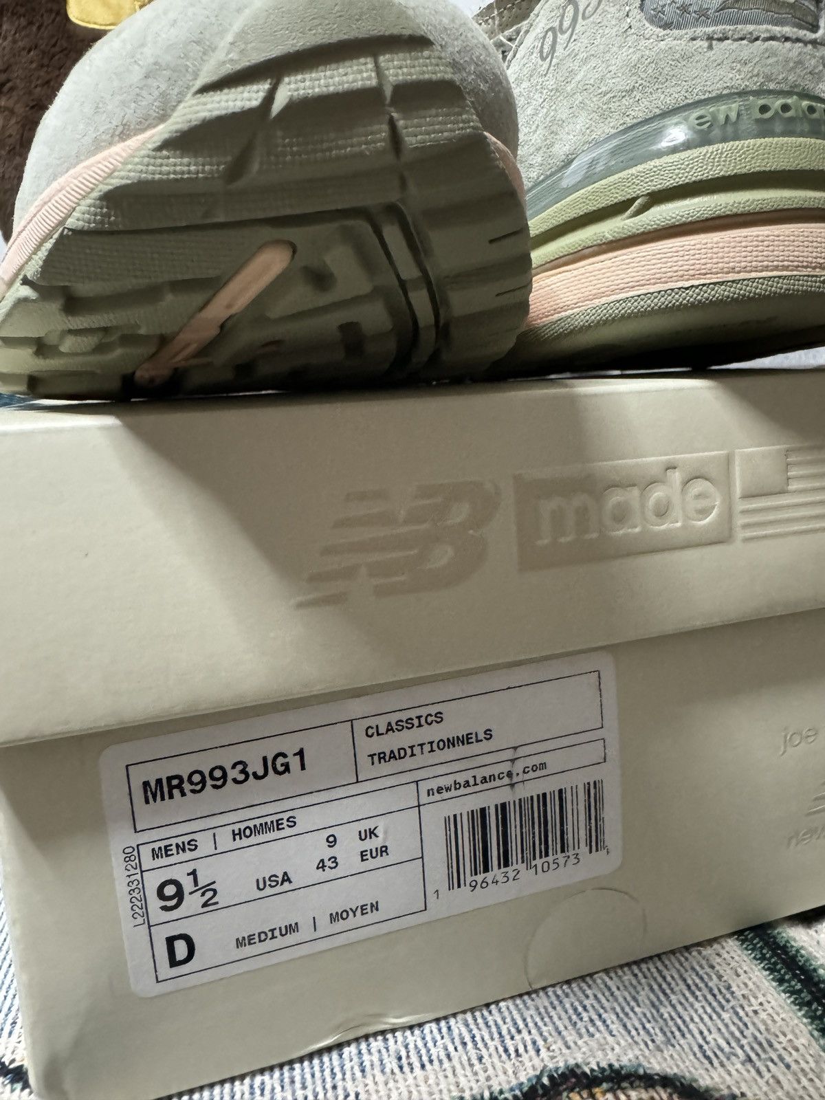 Joe Freshgoods NEW BALANCE X JFG 993 PERFORMANCE ART SAGE Size US 9.5 / EU 42-43 - 8 Thumbnail