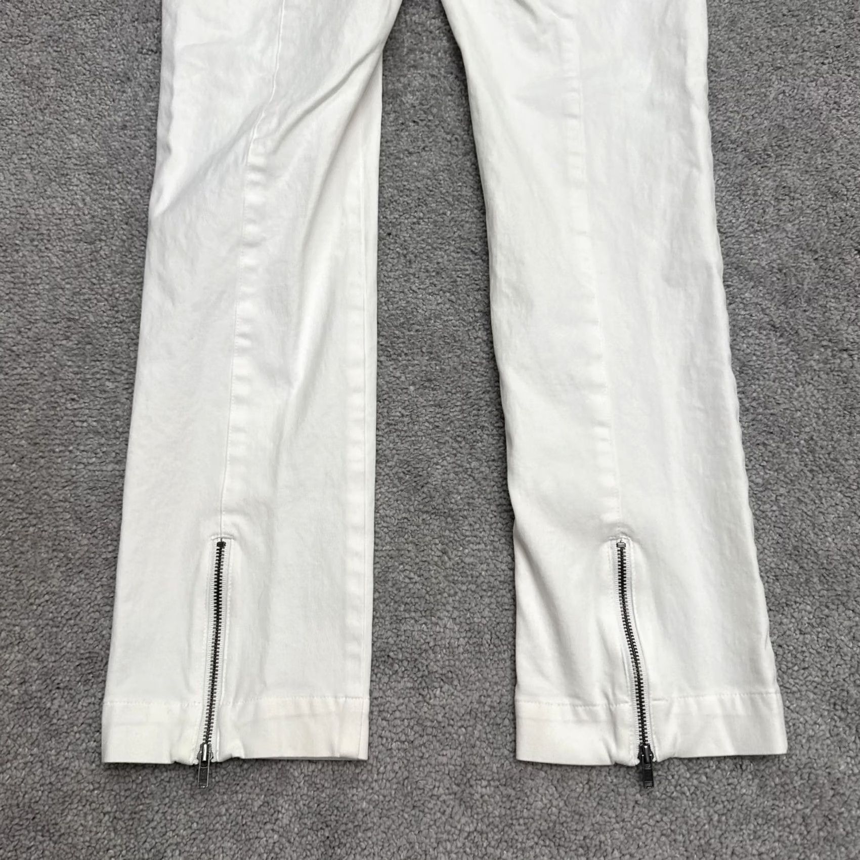 Eileen Fisher Eileen Fisher Pants Womens XS White Organic Cotton Slim Fit Ankle Zip Trouser Size 26" / US 2 / IT 38 - 3 Thumbnail