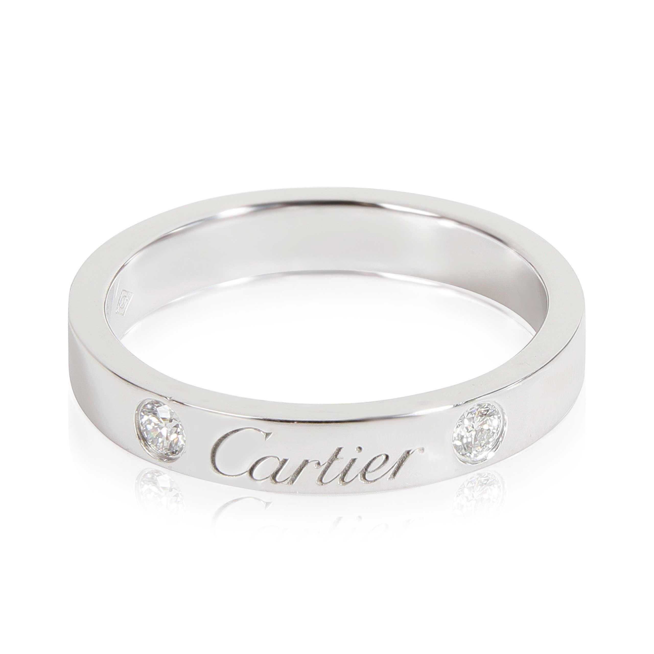 image of Cartier C De Cartier Diamond Ring In Platinum 0.07 Ctw in Silver, Women's