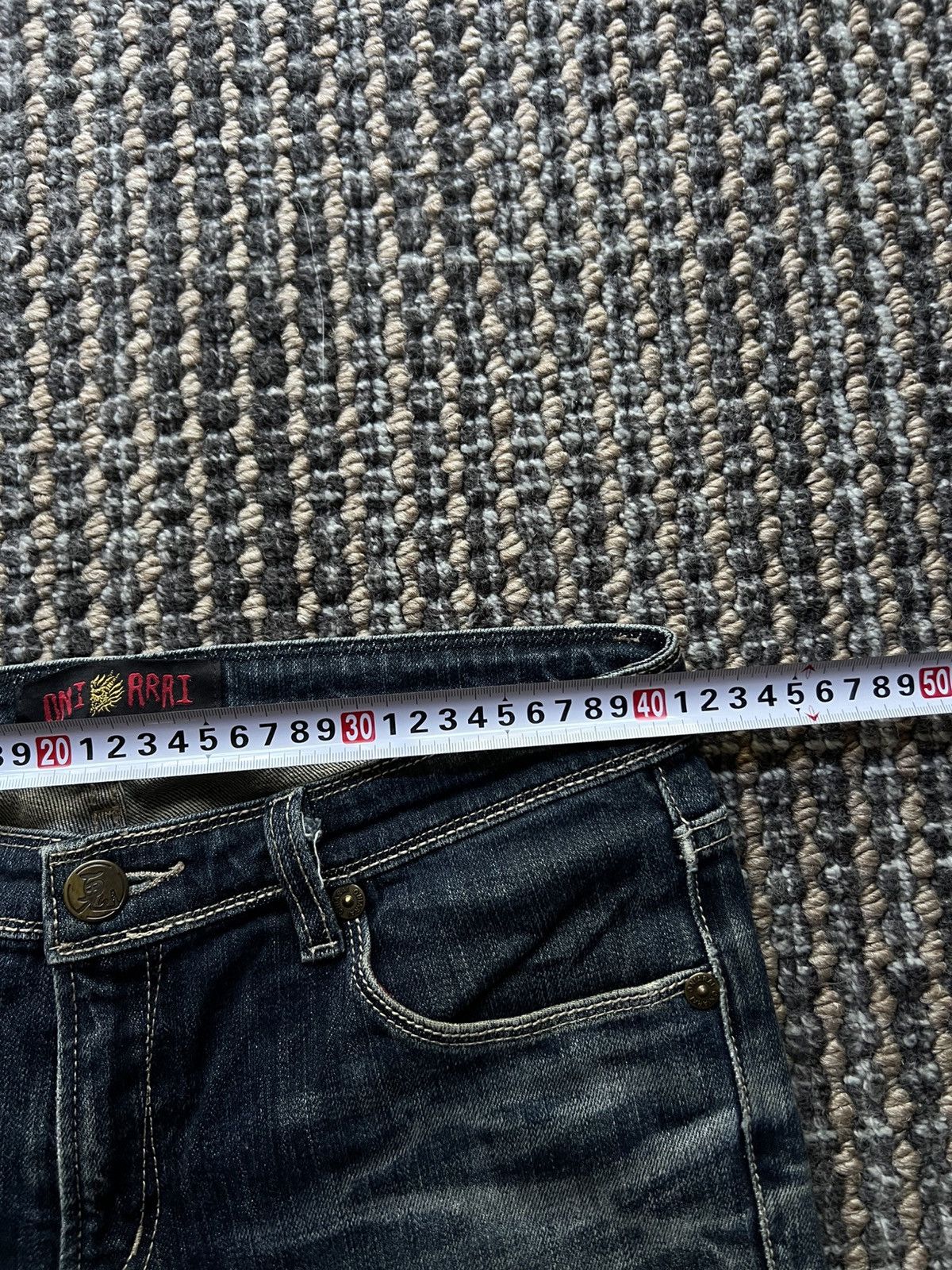 Japanese Brand 00’s Oniarai Vintage Y2K Embroided Demon Jeans Size US 31 - 7 Thumbnail