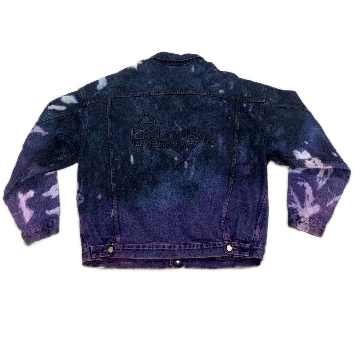 Vintage Land & Sky Custom Denim Jacket (Bleached + Dyed) Size US XL / EU 56 / 4 - 2 Thumbnail