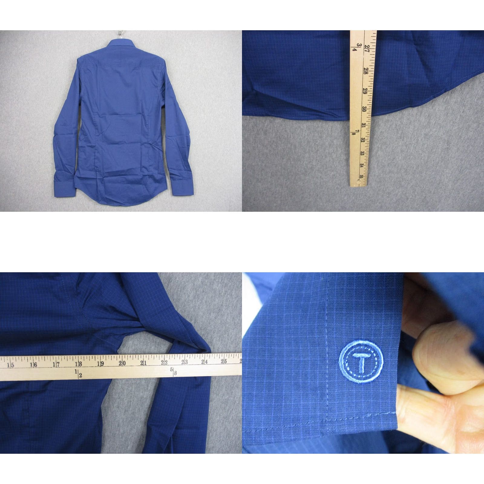 Vintage Twillory Dress Shirt Mens 15 34/35 Blue Performance Non Iron Stretch Trim Fit Size 40R - 8 Thumbnail
