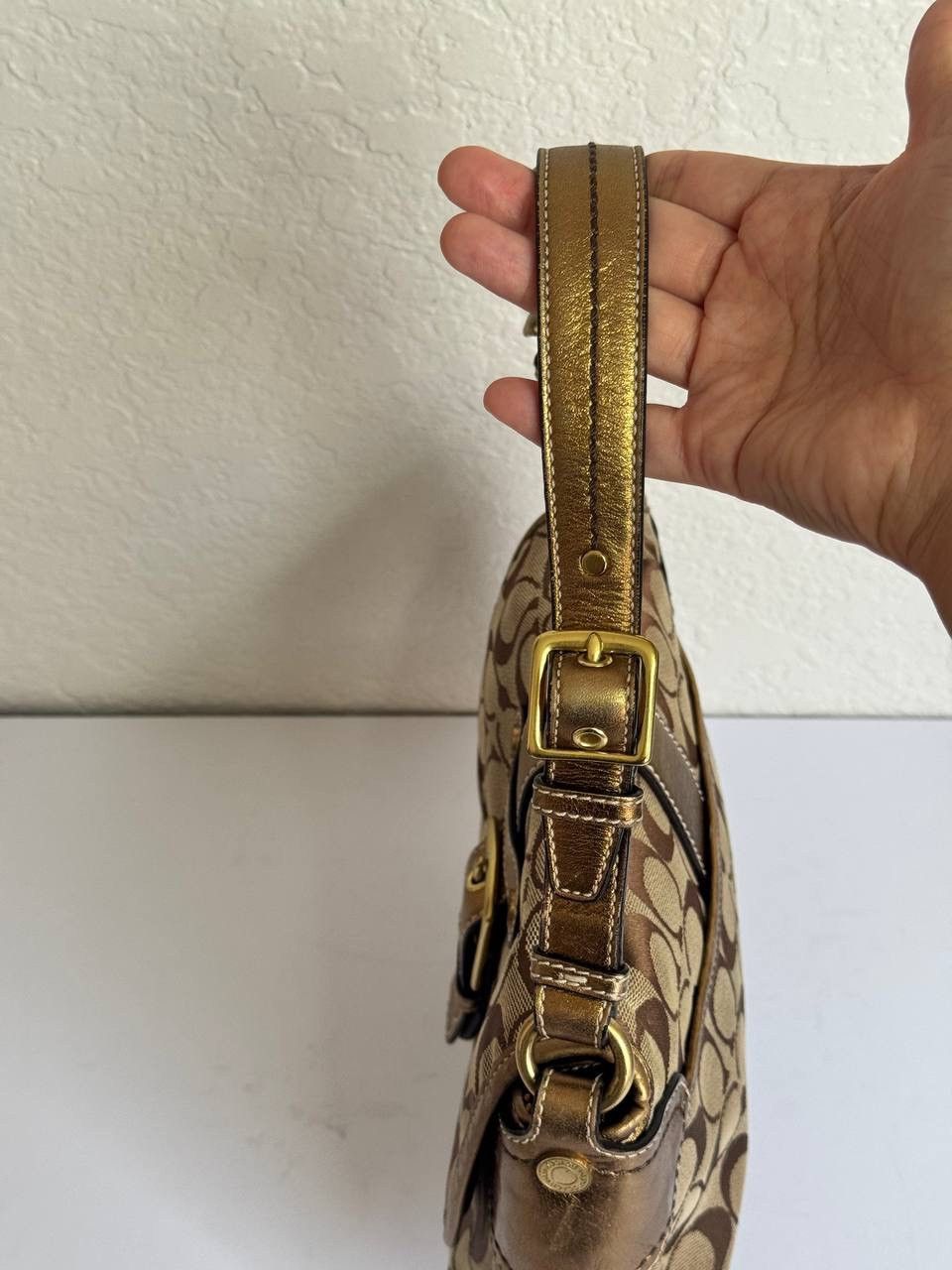 Coach Coach Y2K Signature Monogram Gold Metallic Accents Shoulder Size ONE SIZE - 5 Thumbnail