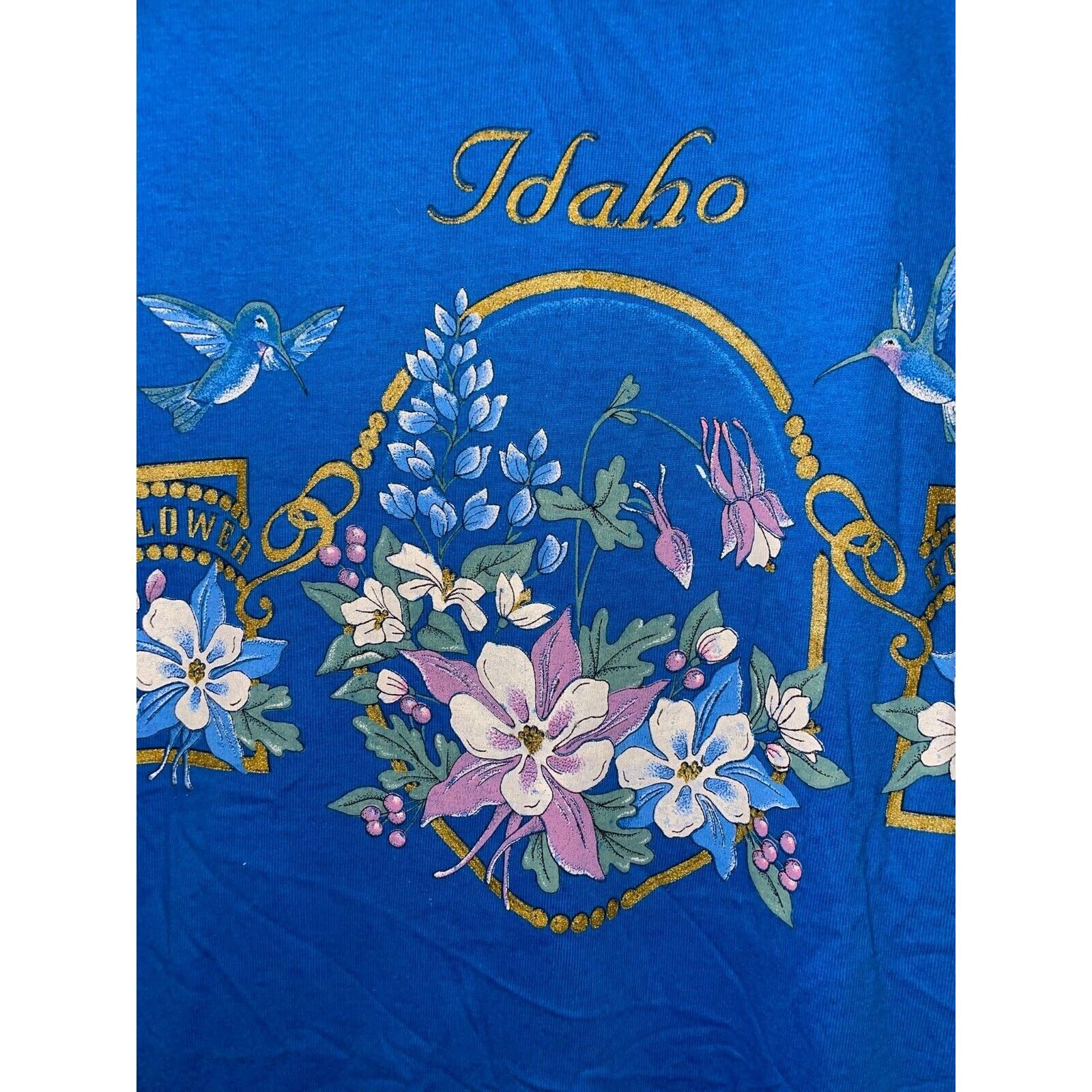 Jerzees Vintage Idaho Shirt Wildflowers Wyoming Test Print Tee 90s L Size US L / EU 52-54 / 3 - 2 Thumbnail