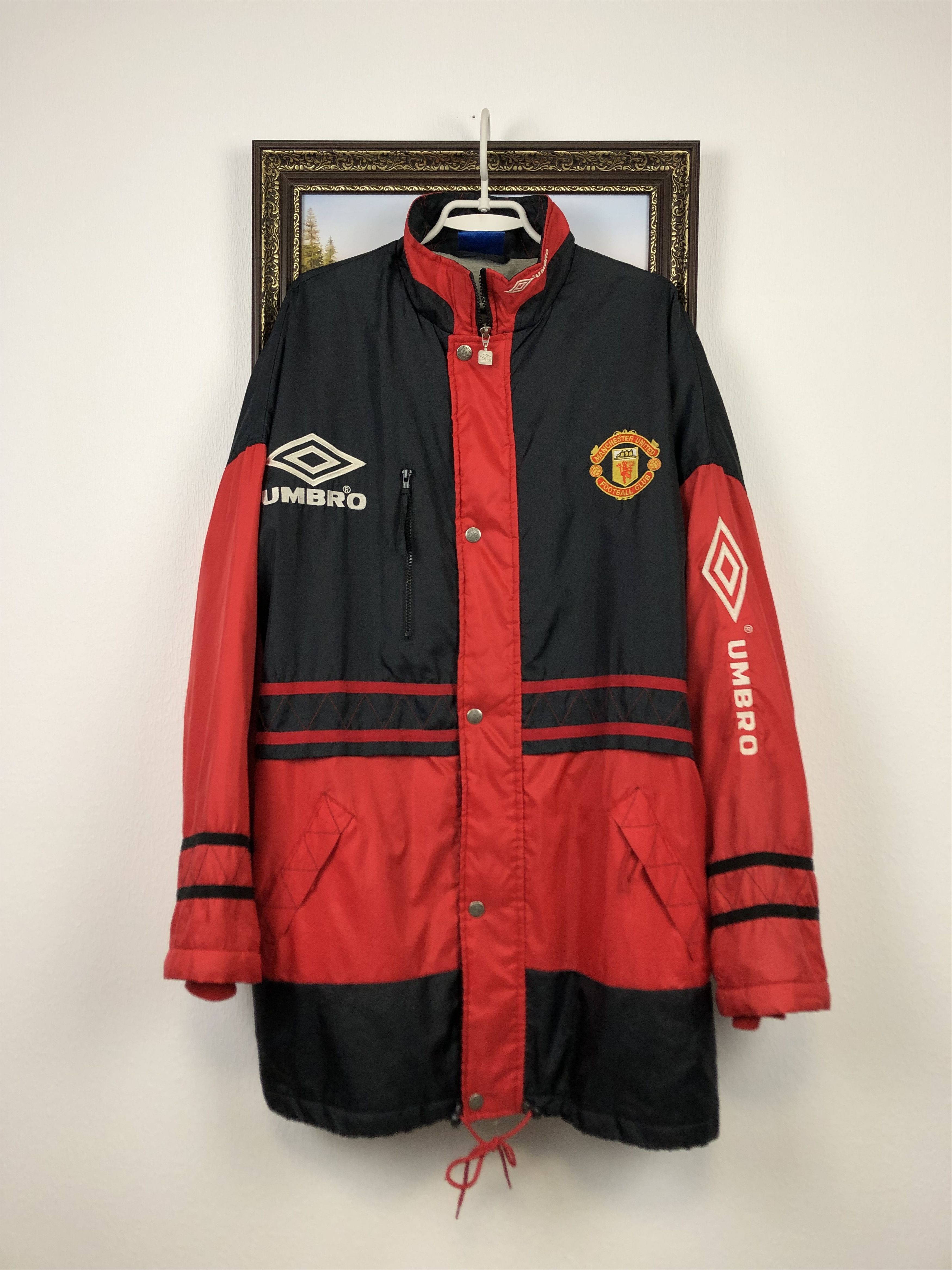 image of Vintage 90's Umbro Manchester United Football Jacket Soccer, Men's (Size XL)