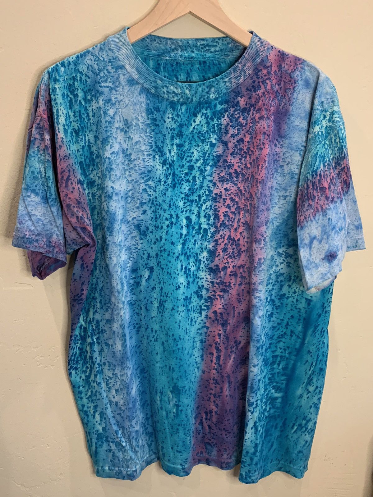 image of Vintage Fractal Tie-Dye Single Stitch Art T-Shirt in Tie/Dye, Men's (Size XL)