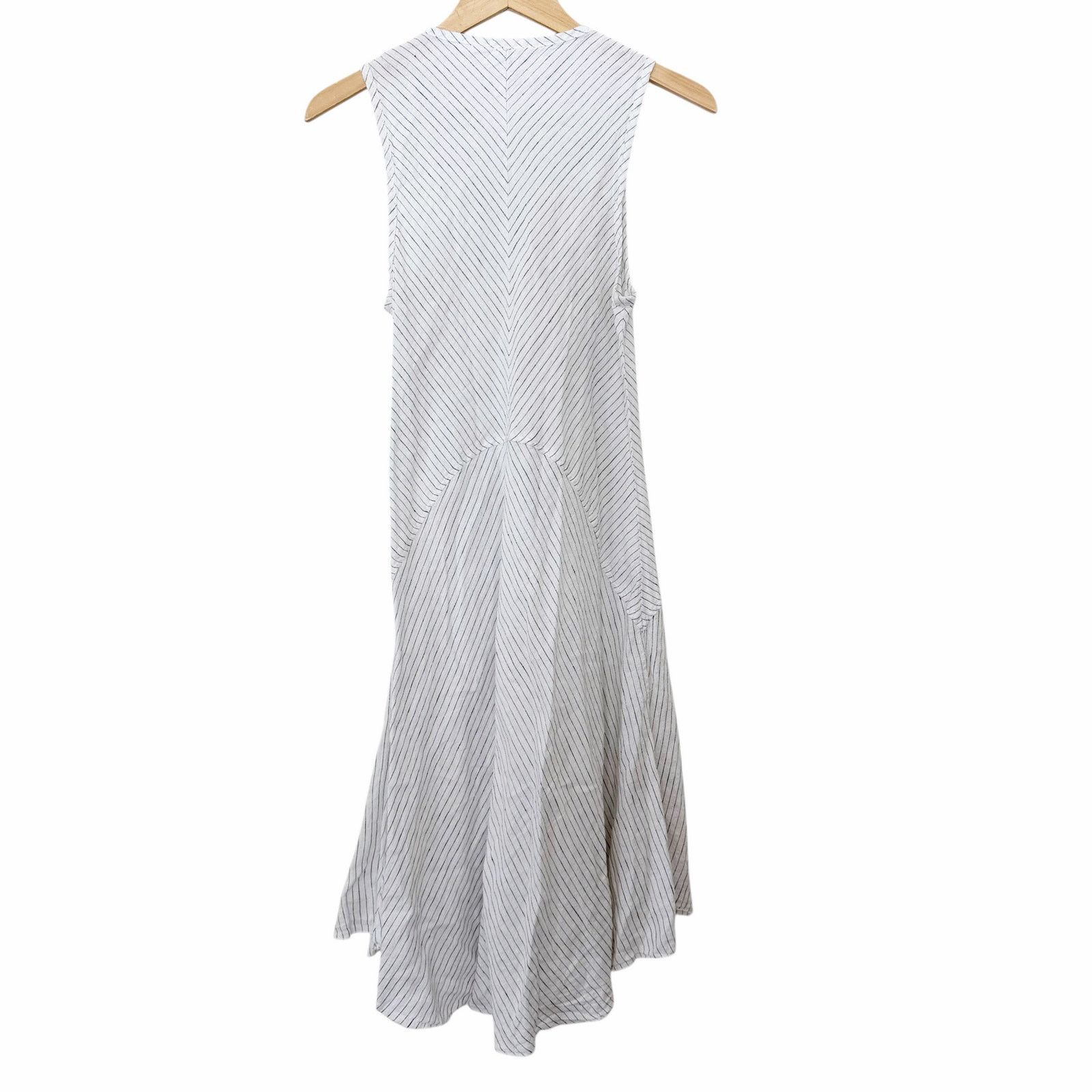 Other Luna Luz White Striped Linen Margarita Midi Dress Sz S Size S / US 4 / IT 40 - 6 Thumbnail