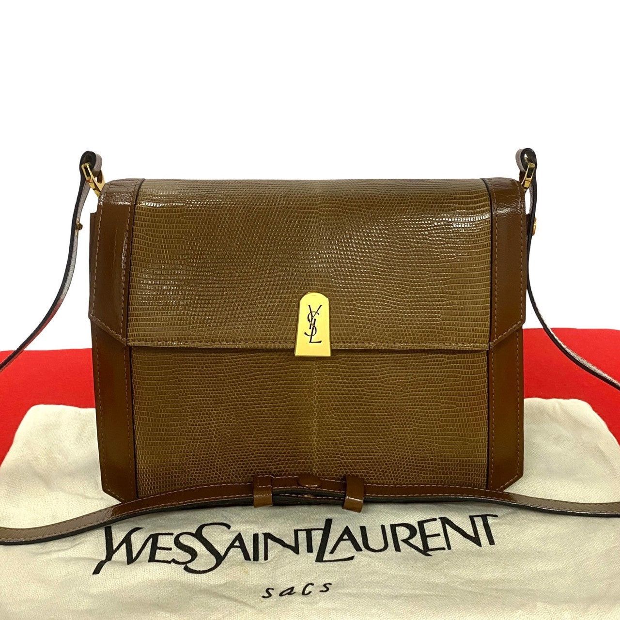 Yves Saint Laurent Yves Saint Laurent Shoulder Bag Brown Leather Size ONE SIZE - 1 Thumbnail