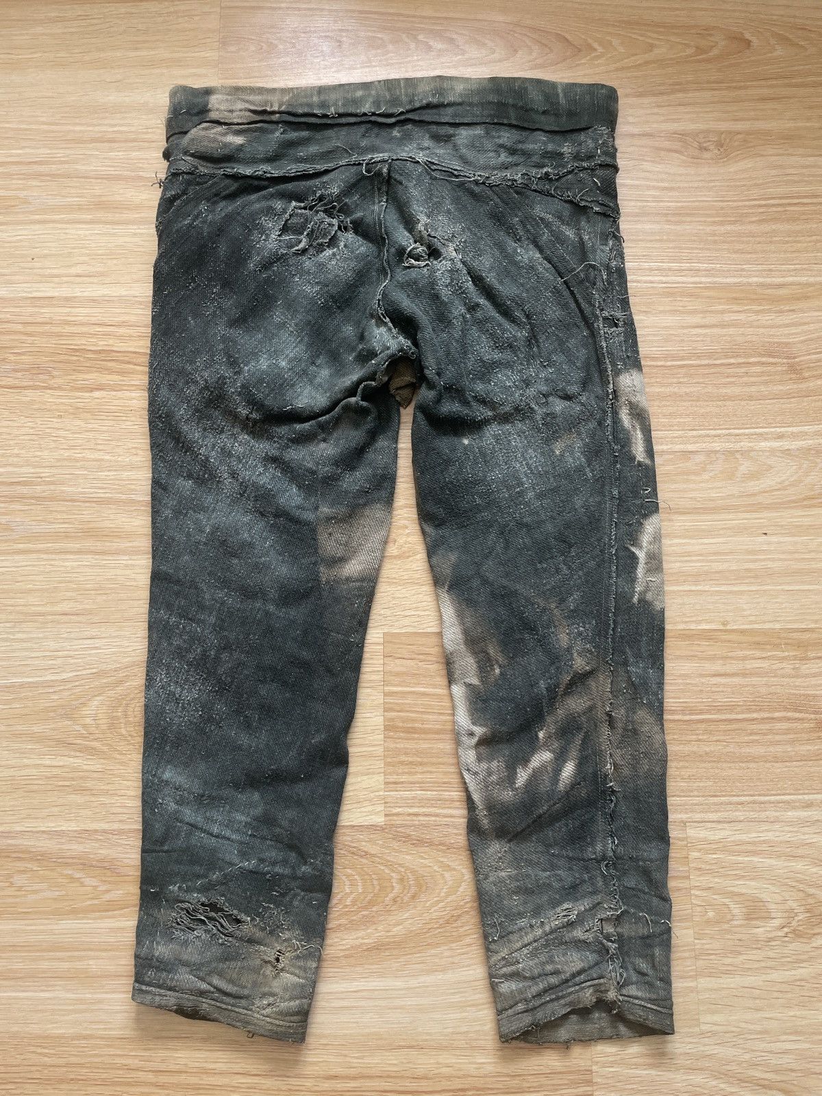 Vintage 1890-1910 Shepherds Pants (hemp + linen Shuttle loom woven) Size US 34 / EU 50 - 4 Thumbnail