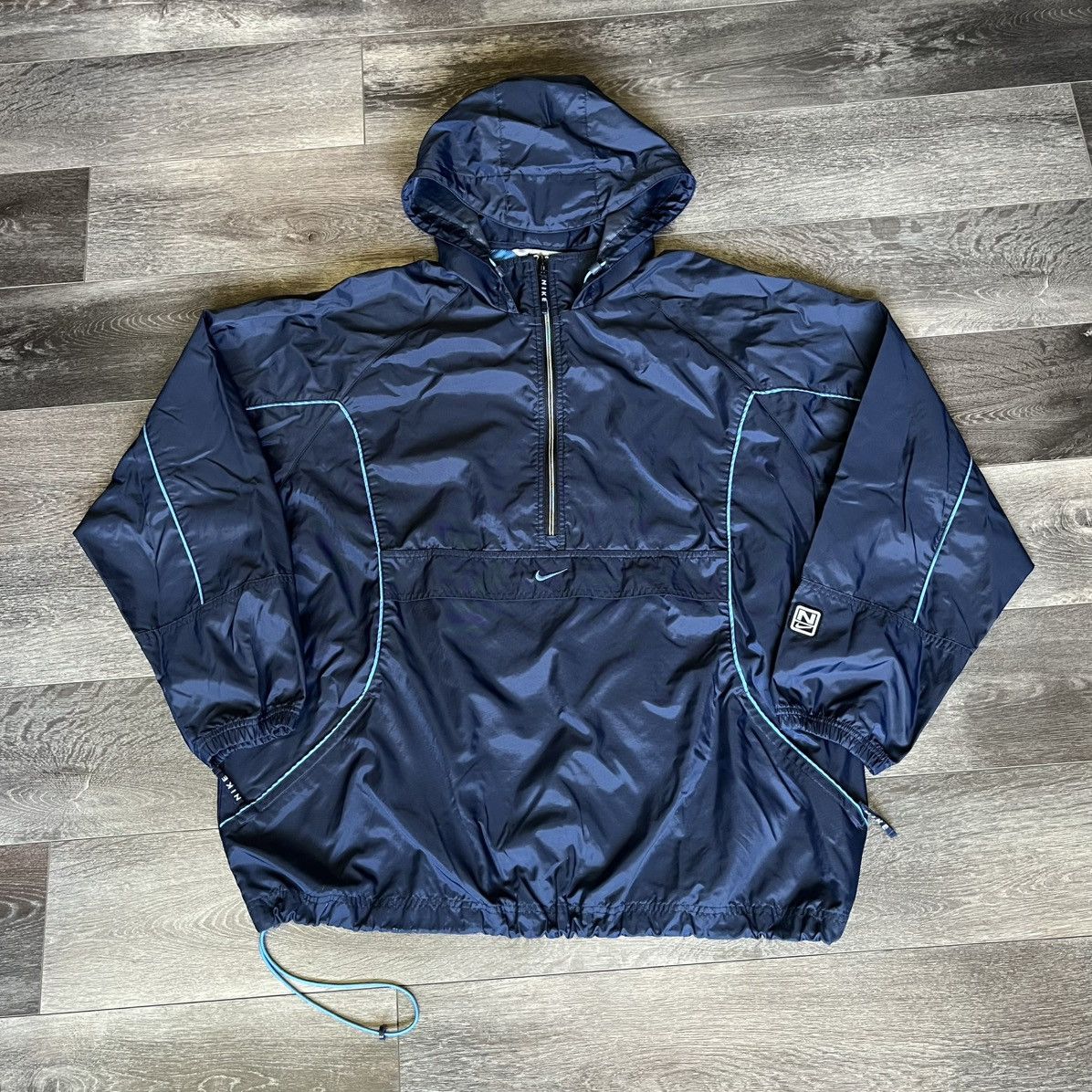 Nike Vintage Nike Center Swoosh Tape Logo Nylon Anorak Jacket