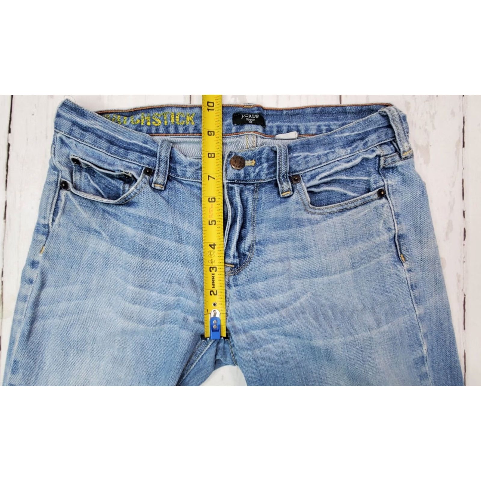 J.Crew J.CREW Toothpick Jeans 30x30 Blue Stretch Denim 2x Light & Dark Wash Women’s 28 Regular Waist 30 Inseam Belt Loops 5-Pocket Vintage: No Size 30" / US 8 / IT 44 - 5 Thumbnail