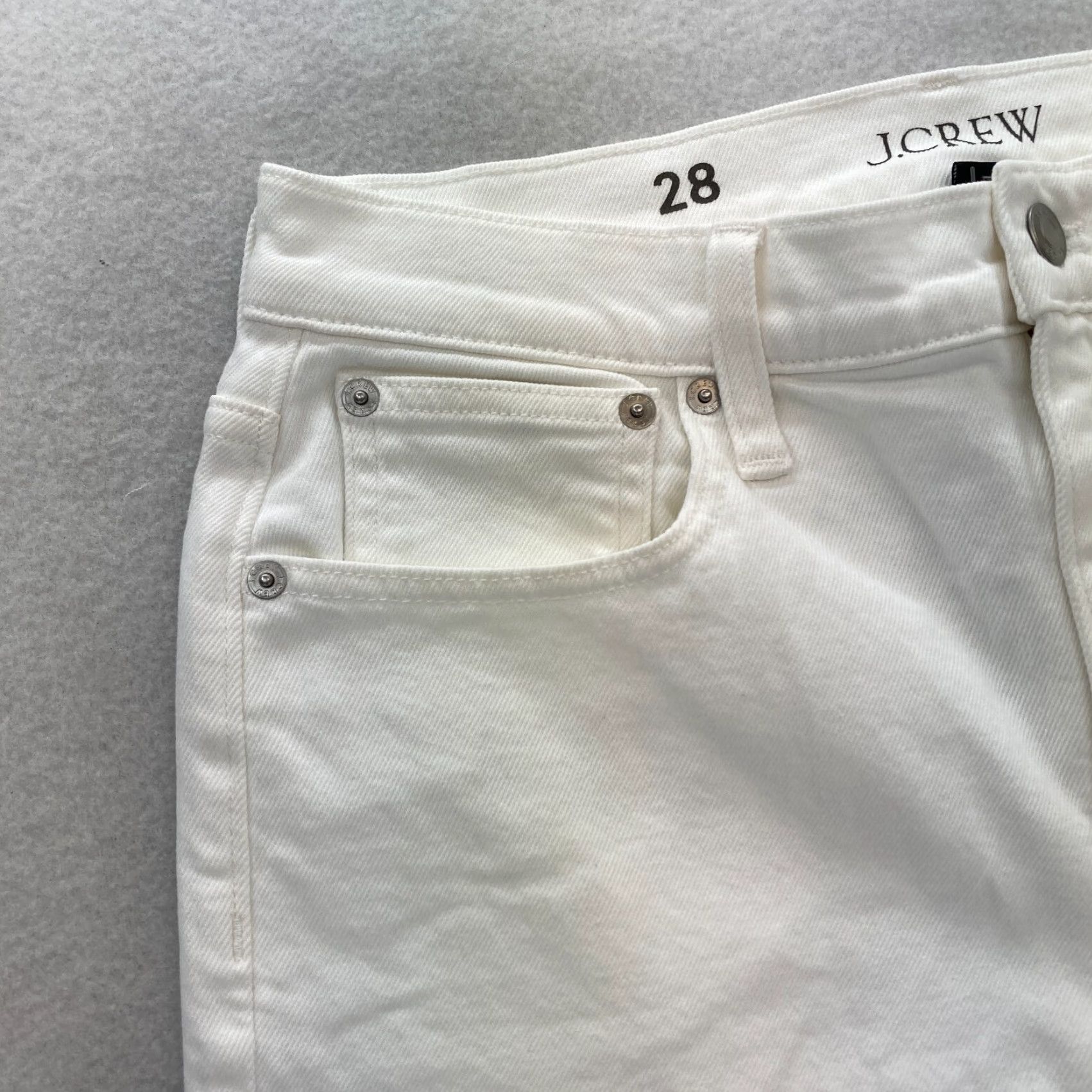 J.Crew J.CREW Classic Straight Jeans Women's 28 White Stretch Denim High Rise Casual Size 28" / US 6 / IT 42 - 3 Thumbnail